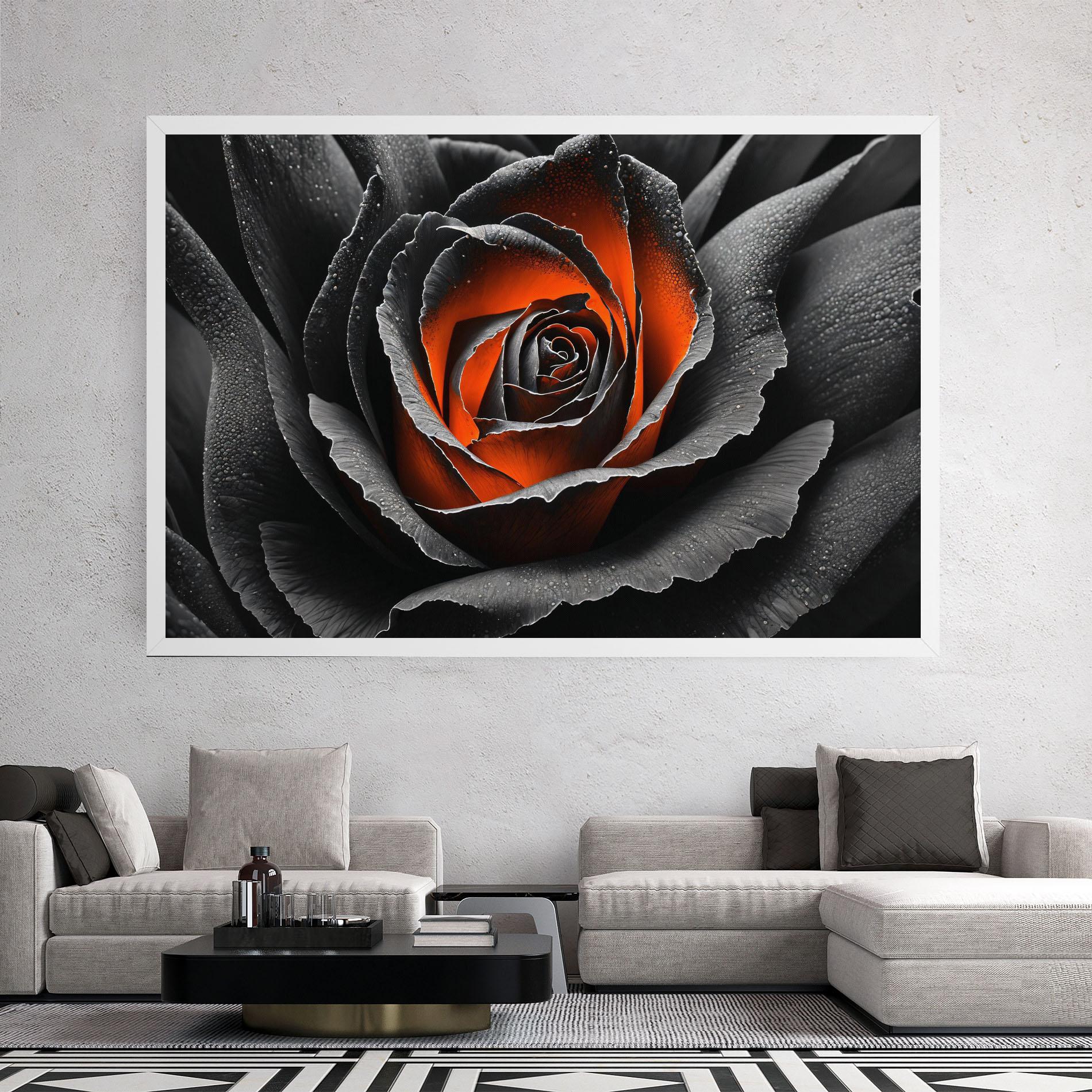 Tablou Canvas Grey Orange Rose mockup 2