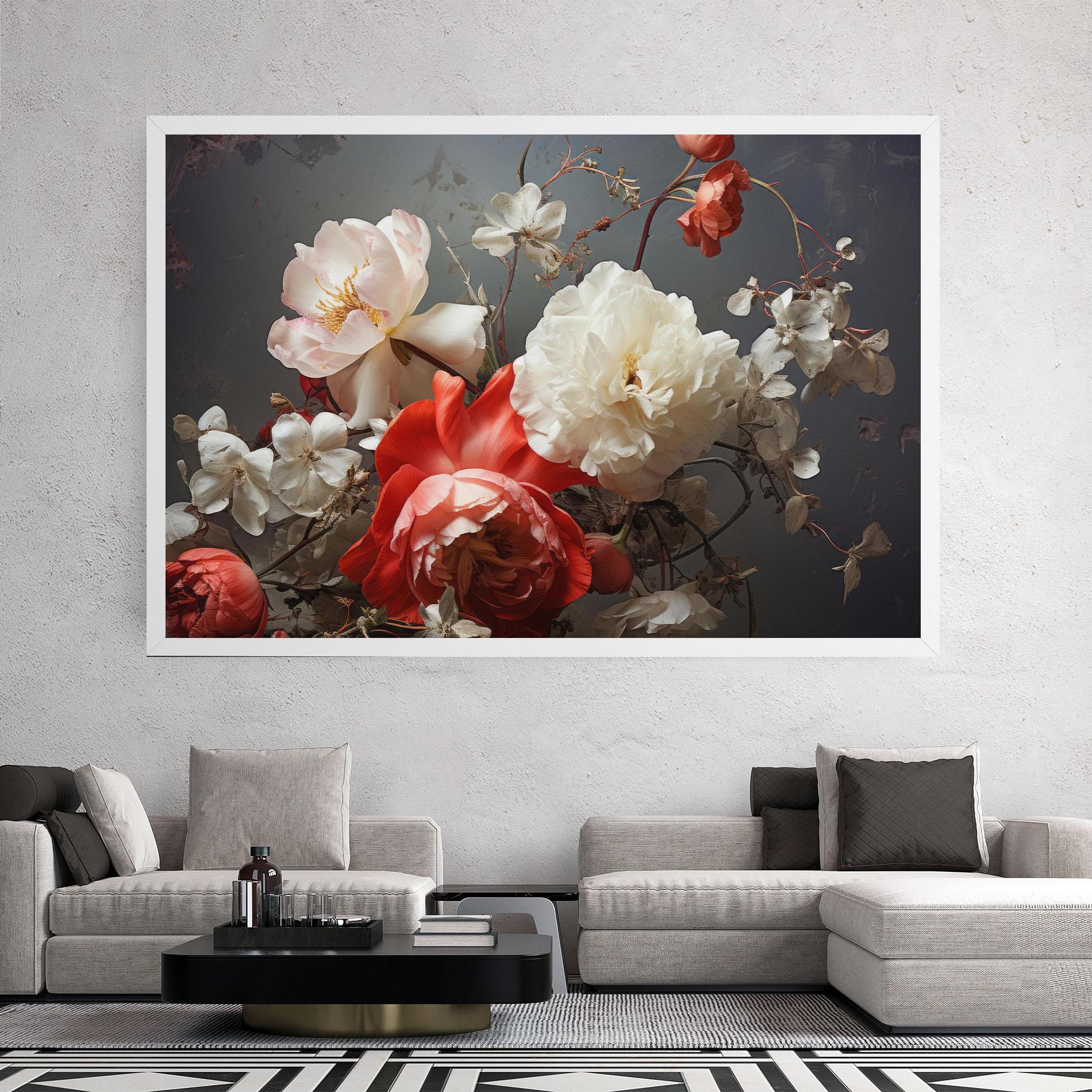 Tablou Canvas White Red Roses mockup 2