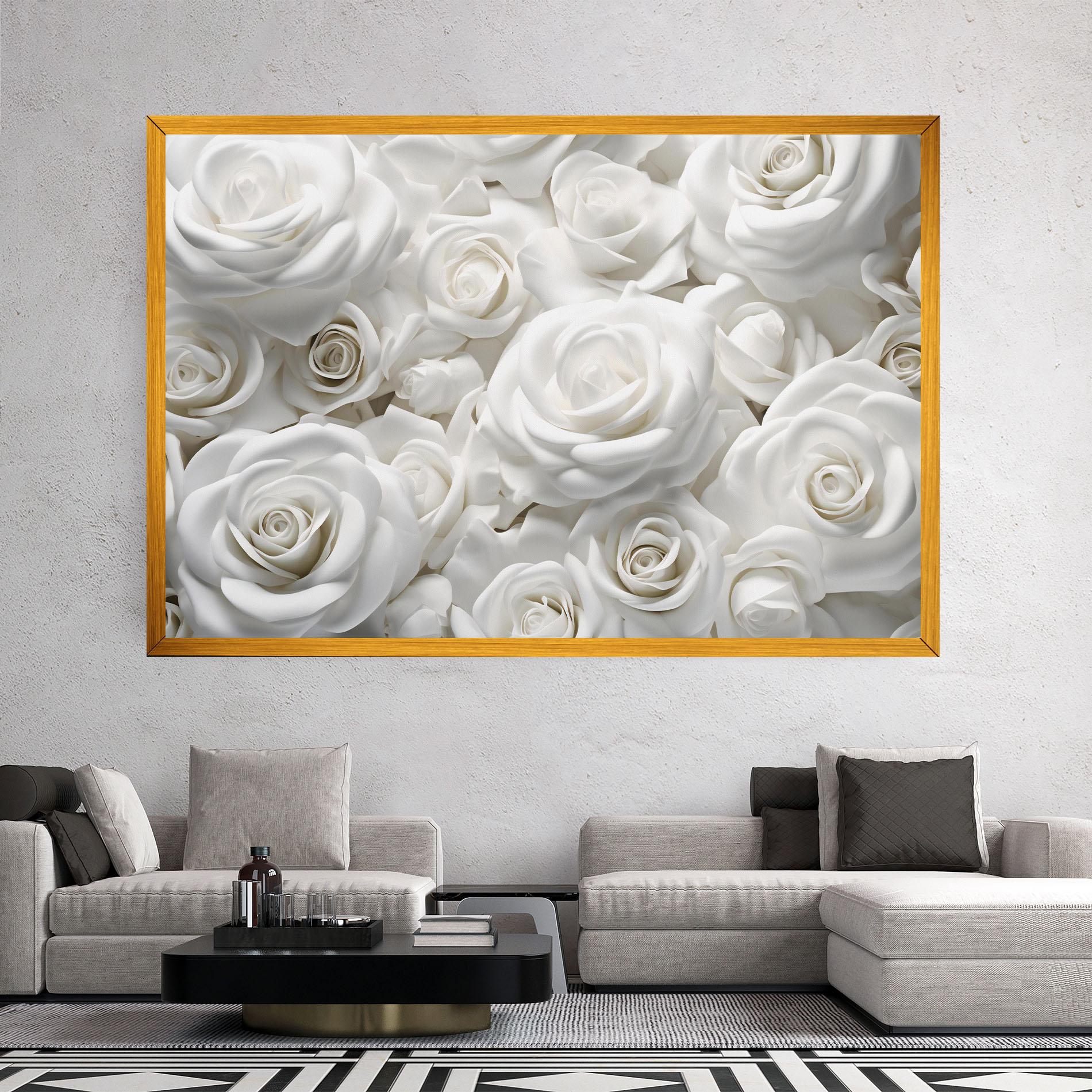 Tablou Canvas 3d White Roses mockup 2