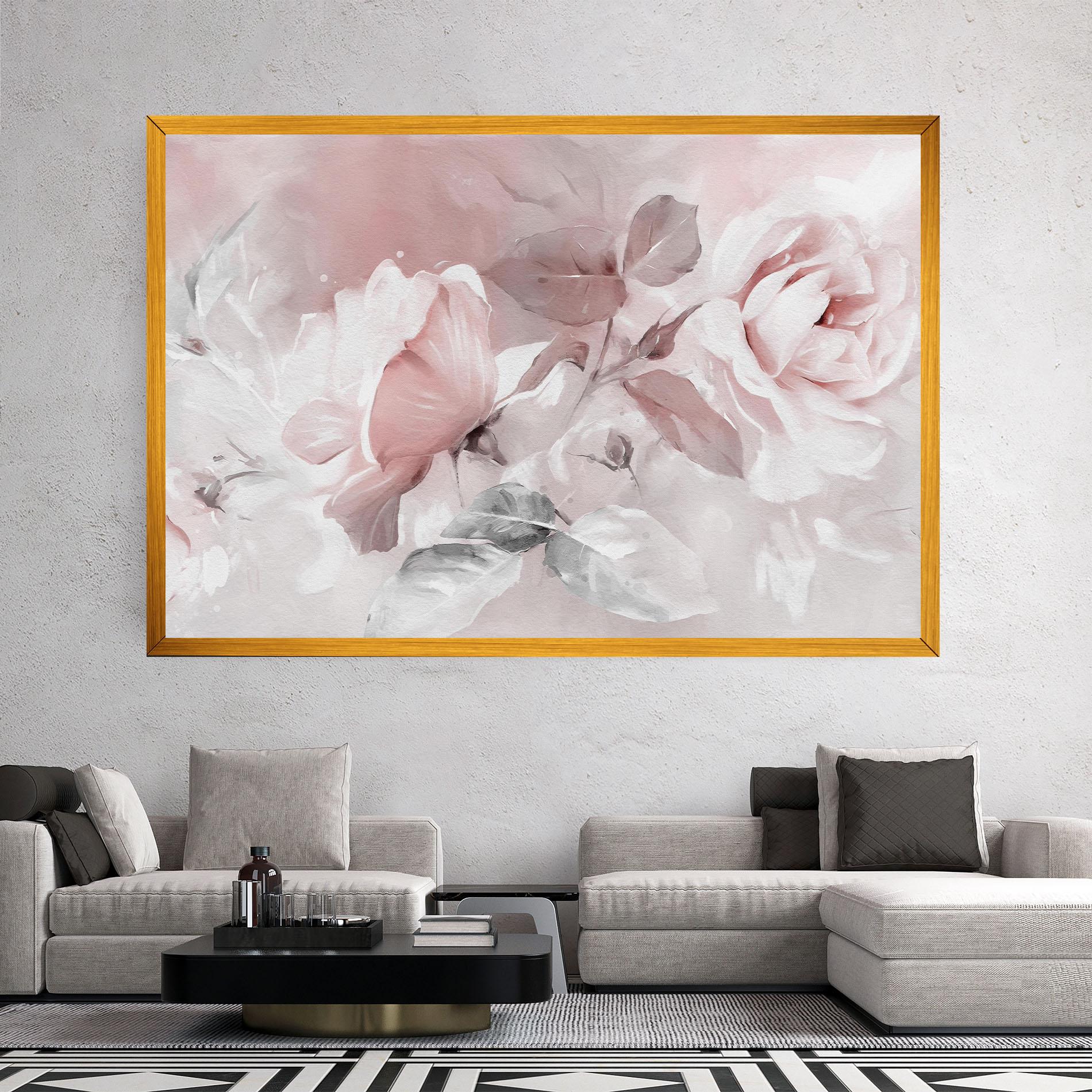 Tablou Canvas Abstract Pink Flowers mockup 2