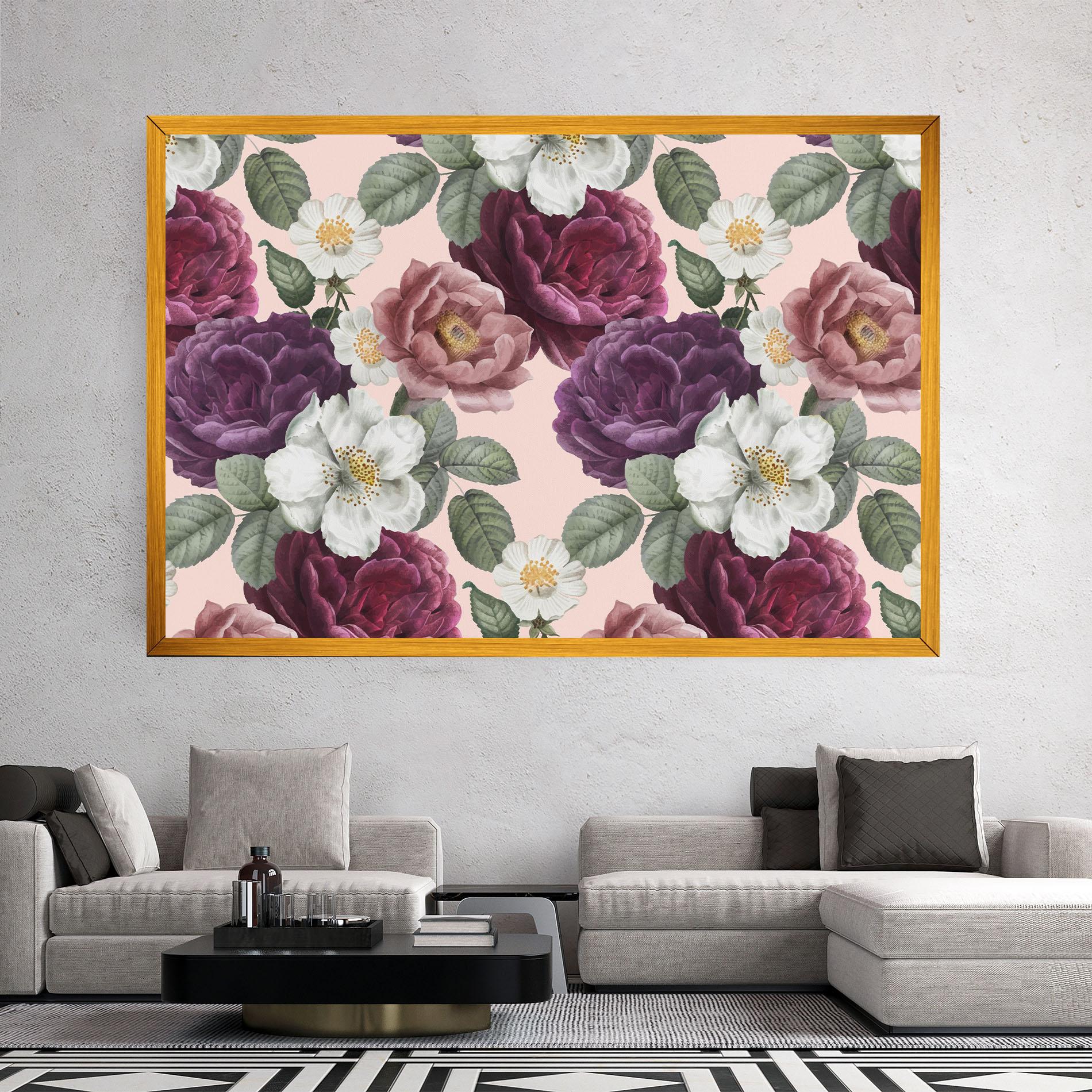 Tablou Canvas Amestec Flori mockup 2