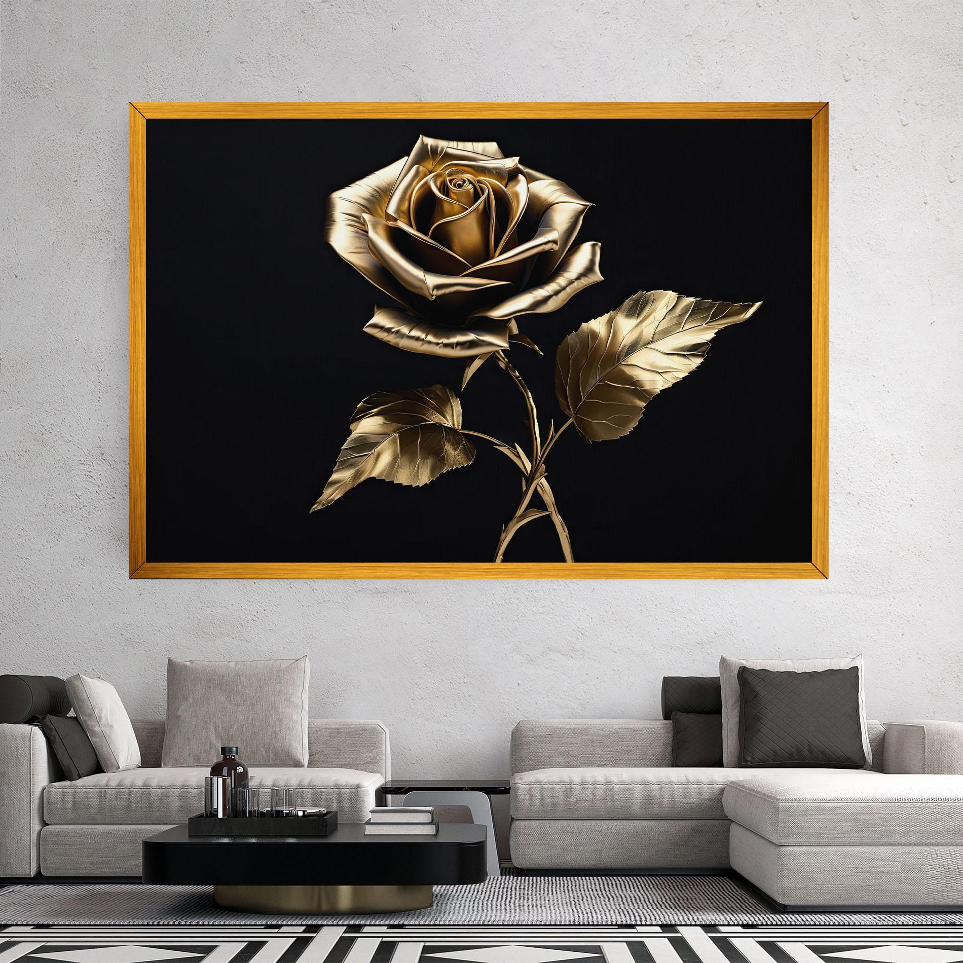Tablou Canvas Beautiful Golden Rose mockup 2
