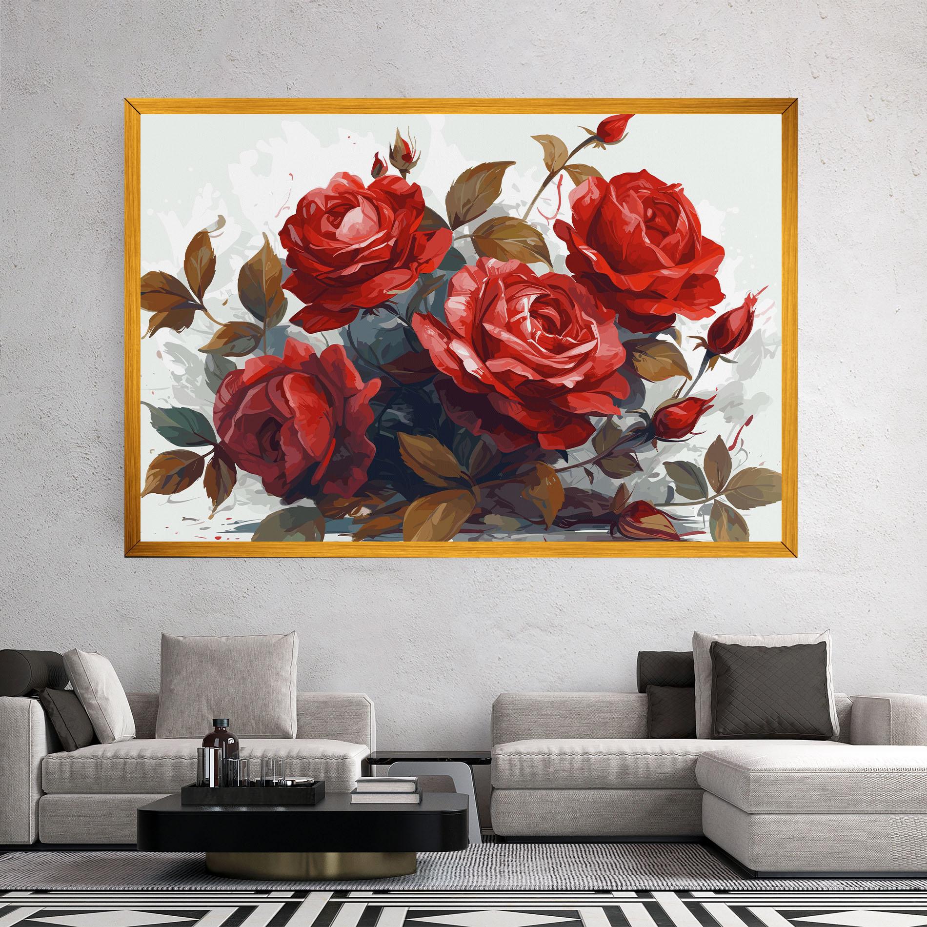 Tablou Canvas Beautiful Red Roses mockup 2