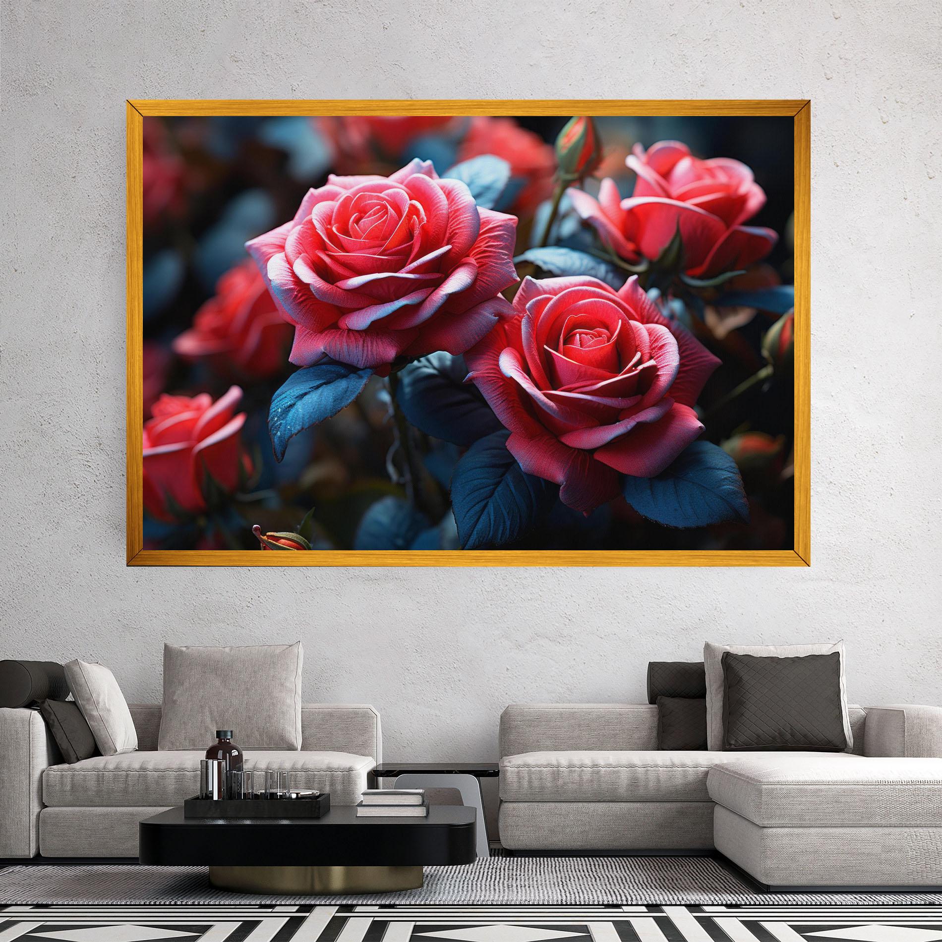 Tablou Canvas Dark Pink Rose mockup 2