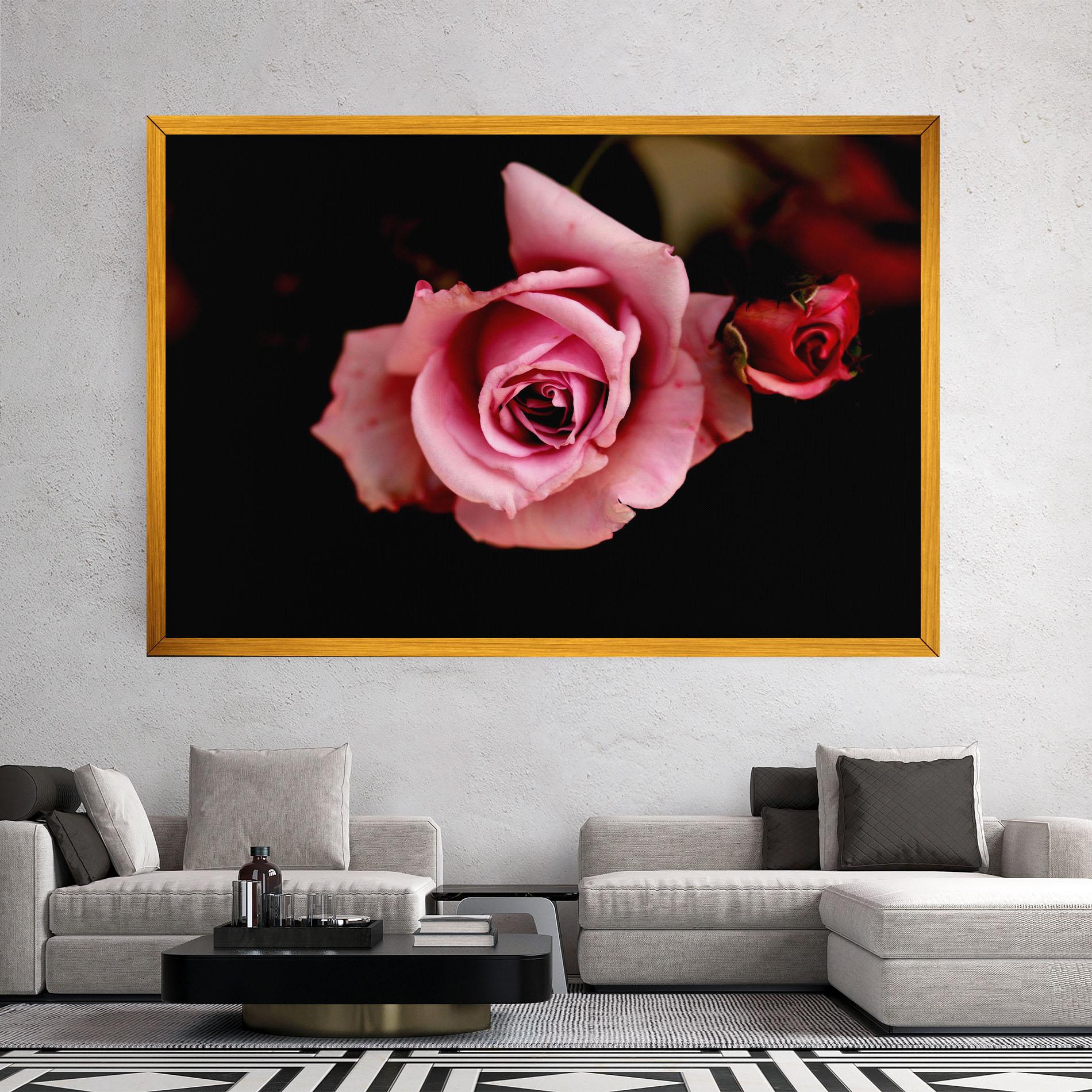 Tablou Canvas Opened Pink Rose mockup 2