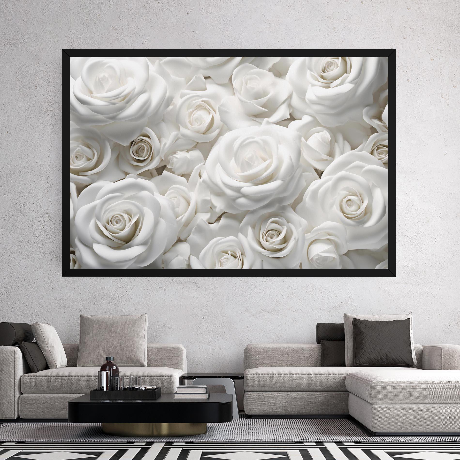 Tablou Canvas 3d White Roses mockup 2