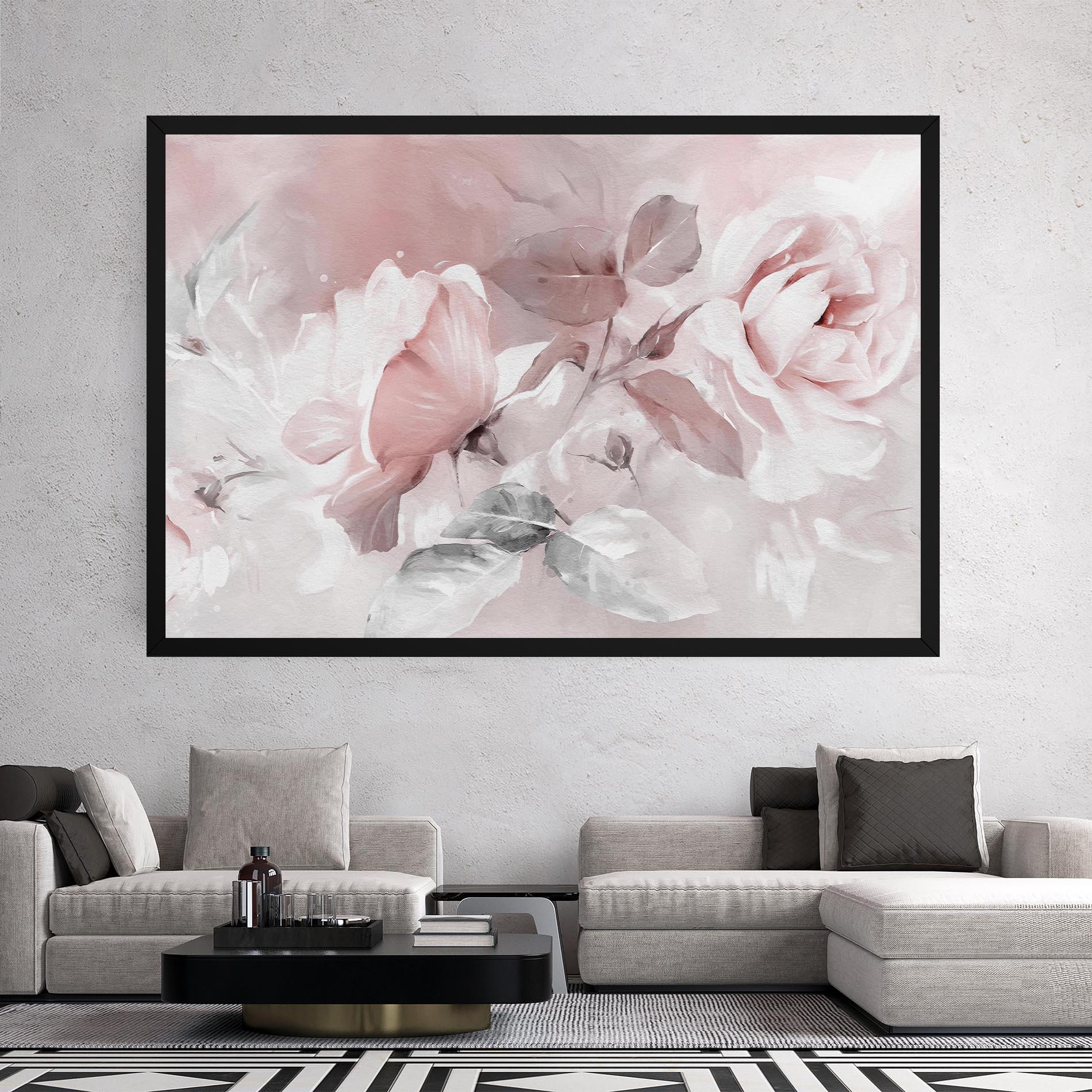 Tablou Canvas Abstract Pink Flowers mockup 2