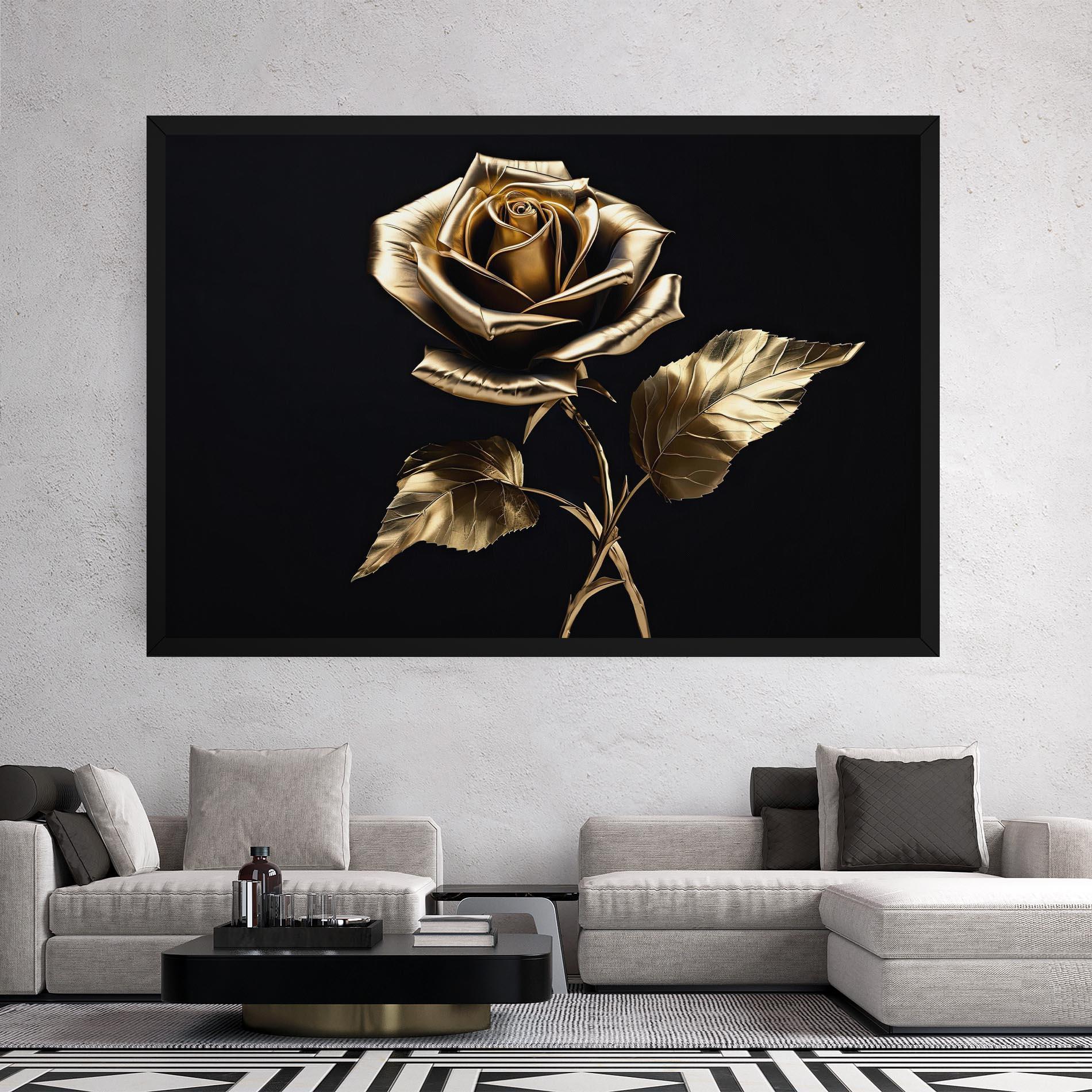 Tablou Canvas Beautiful Golden Rose mockup 2