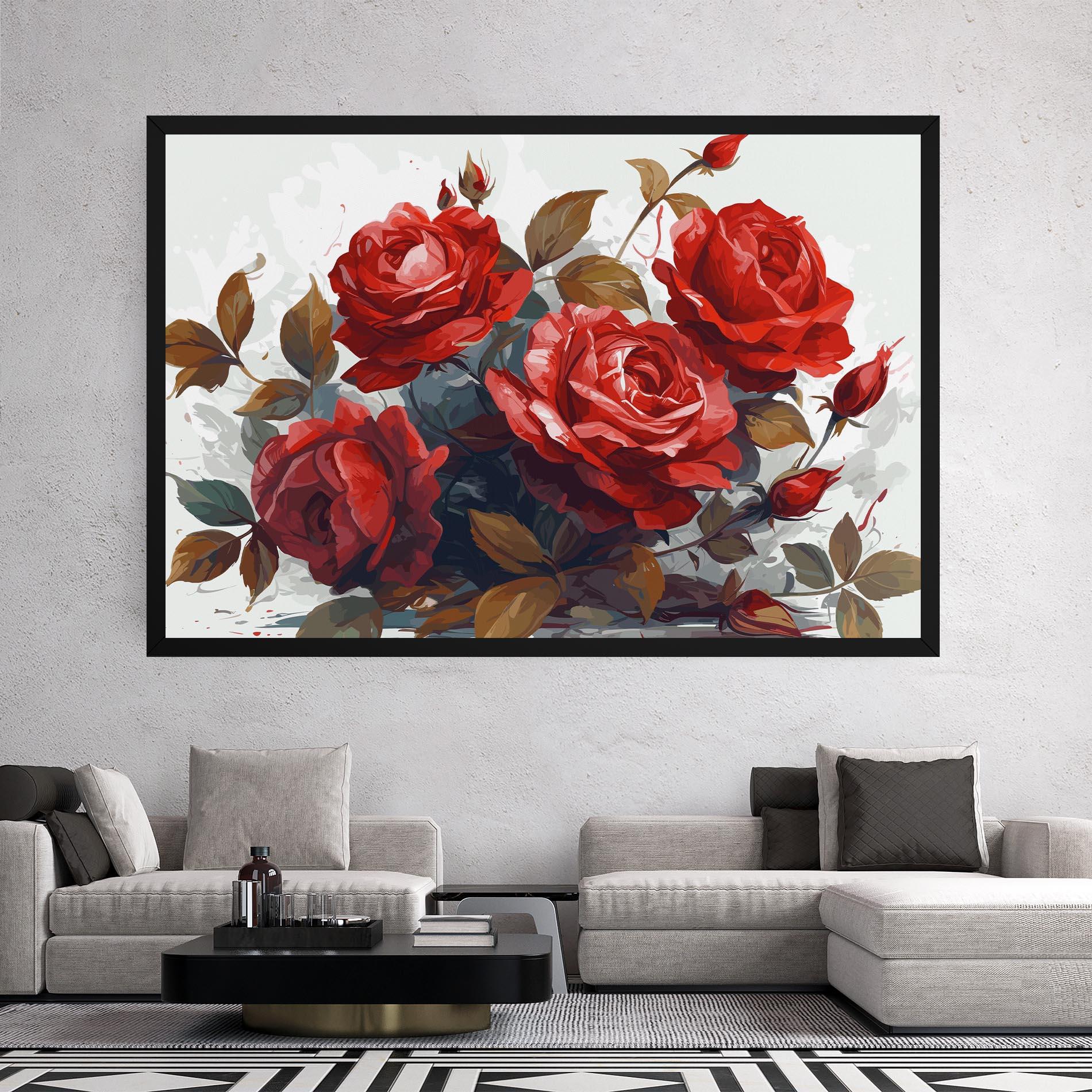Tablou Canvas Beautiful Red Roses mockup 2