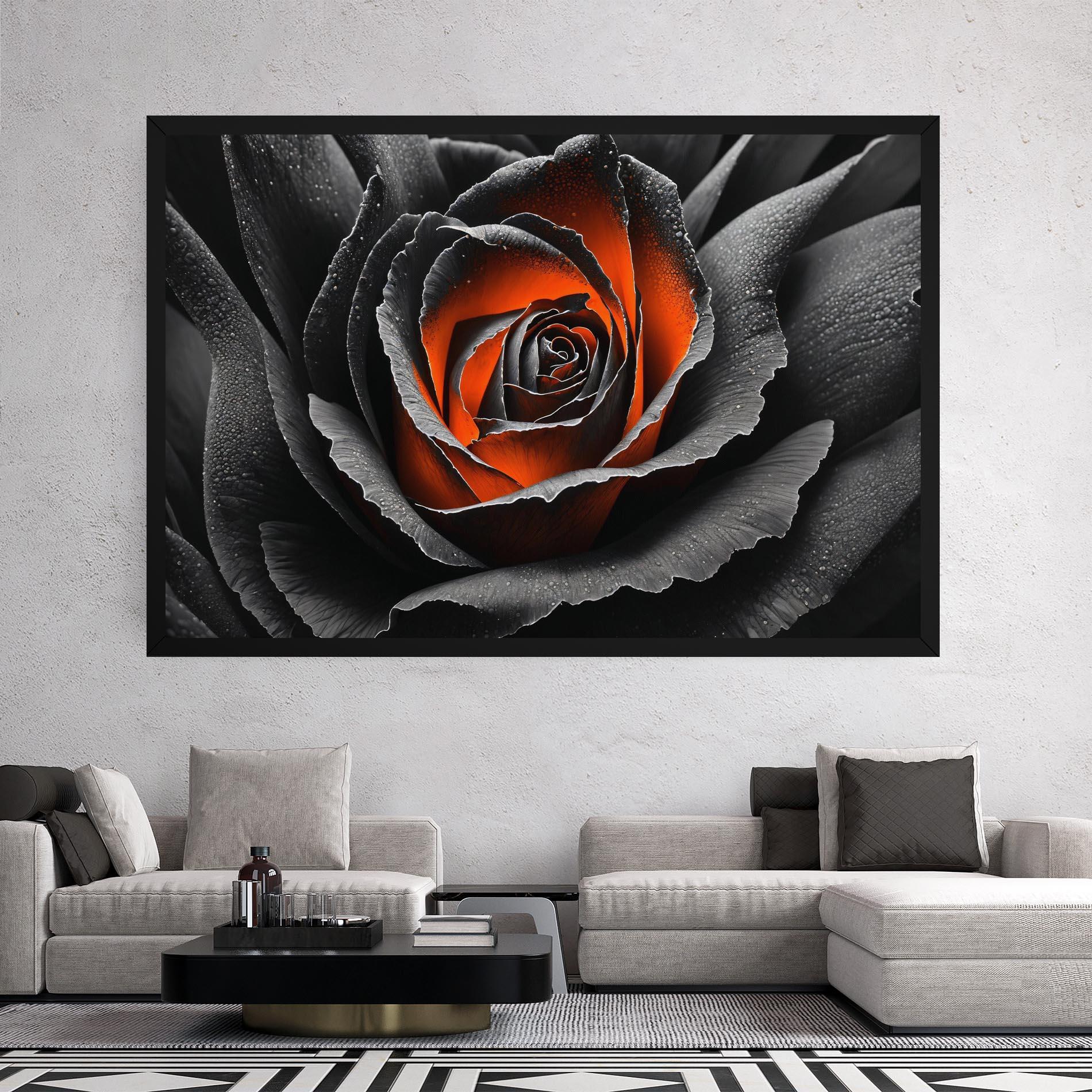 Tablou Canvas Grey Orange Rose mockup 2