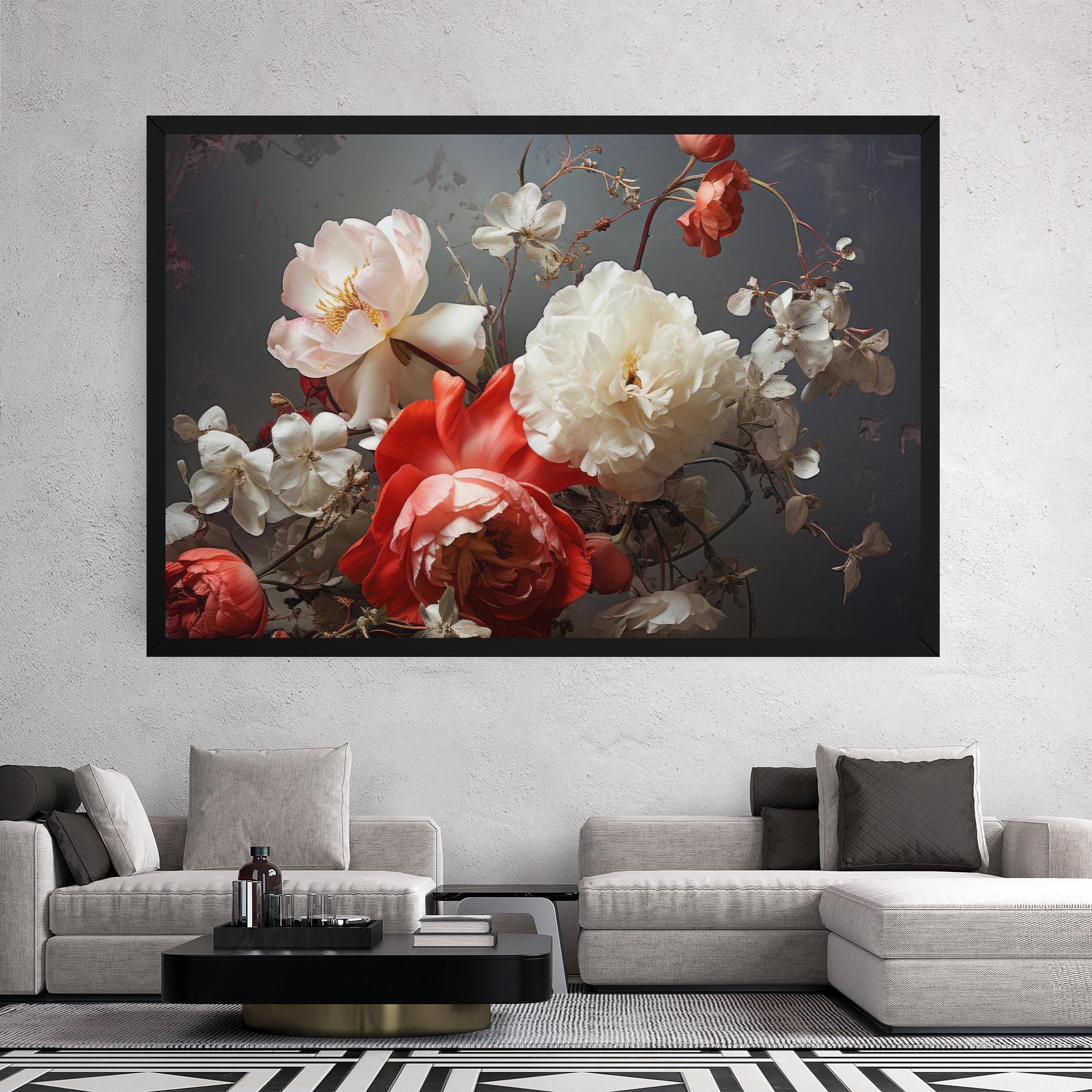 Tablou Canvas White Red Roses mockup 2