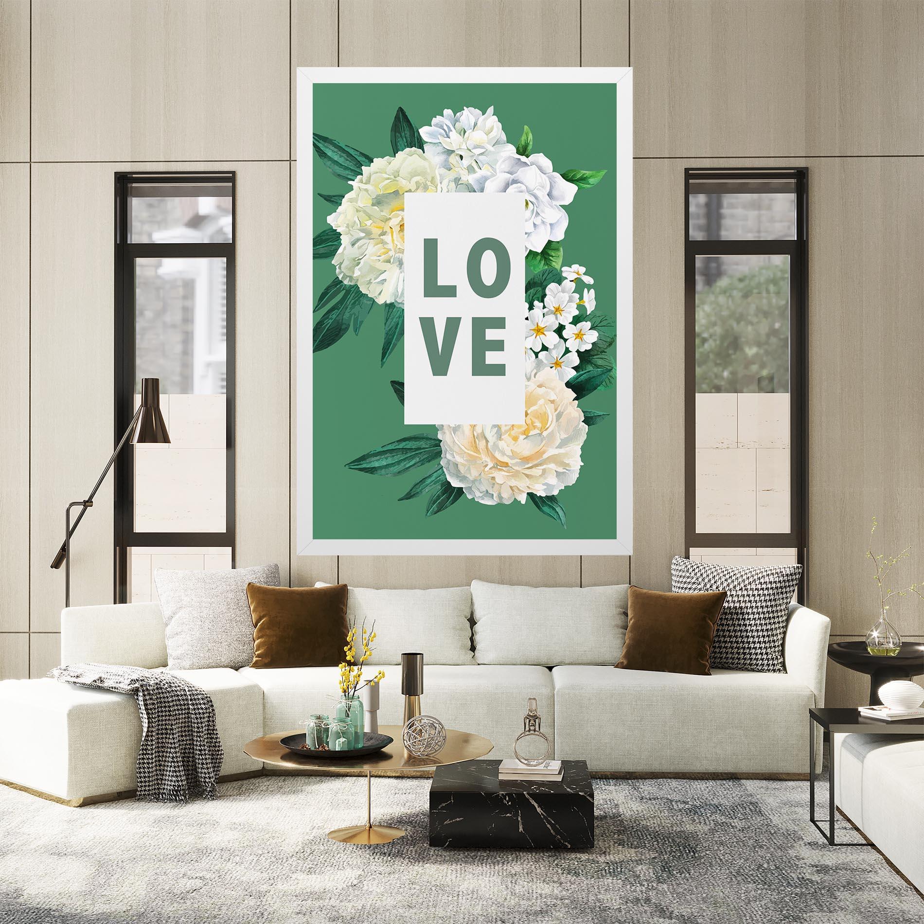Tablou Canvas Love Green Rose mockup 2