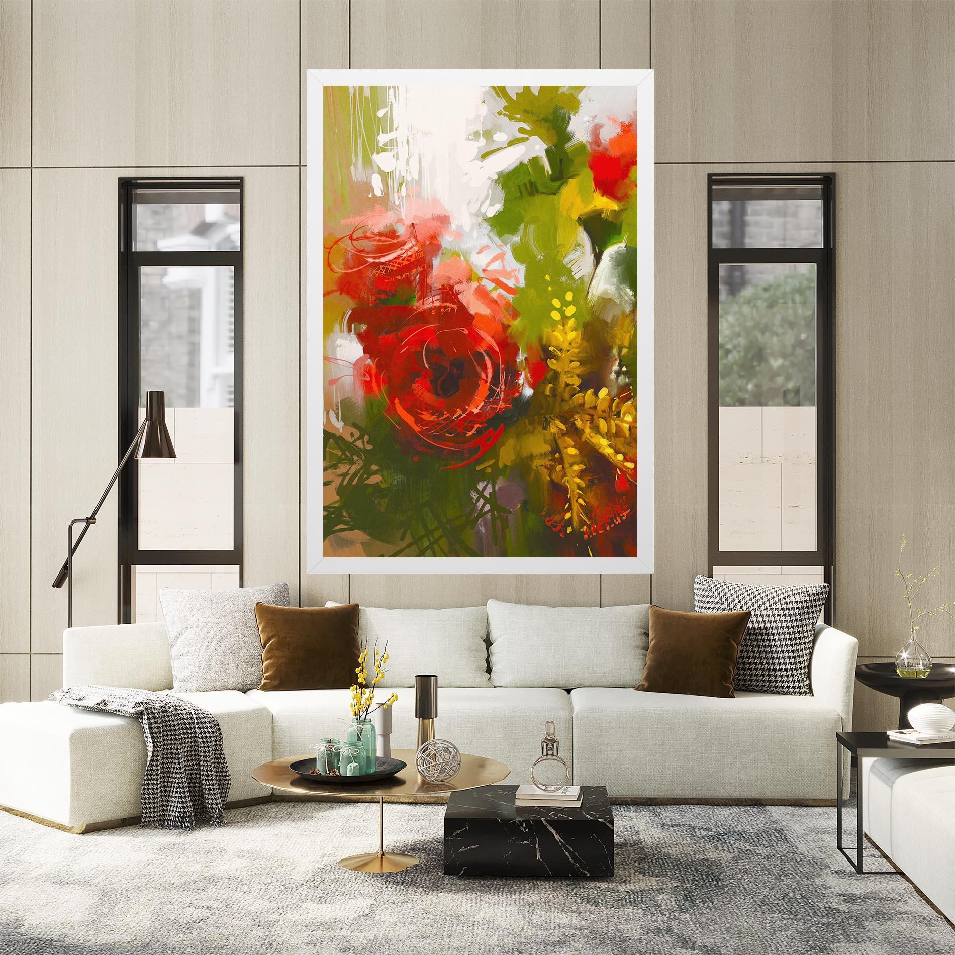 Tablou Canvas Red Rose Painting mockup 2