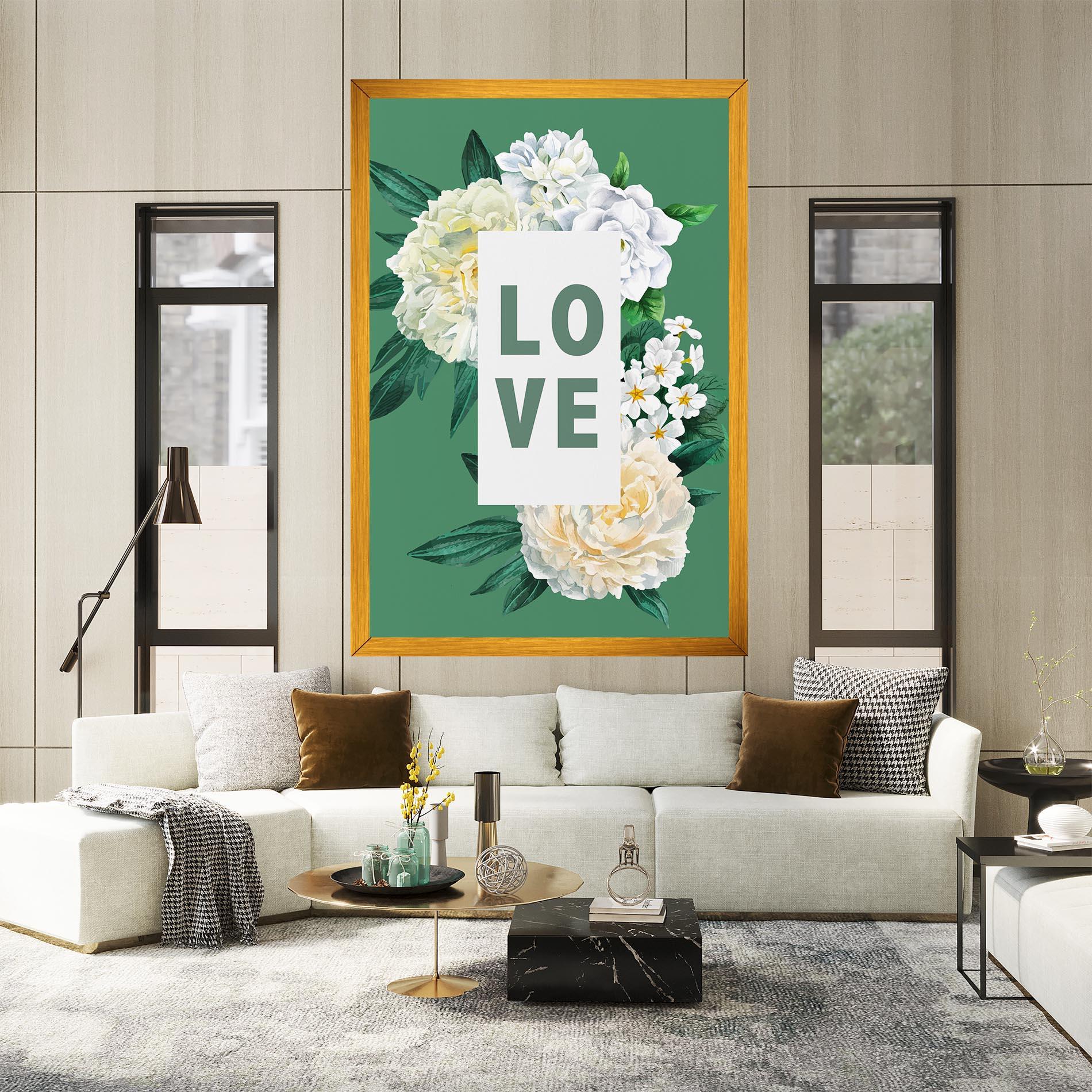 Tablou Canvas Love Green Rose mockup 2