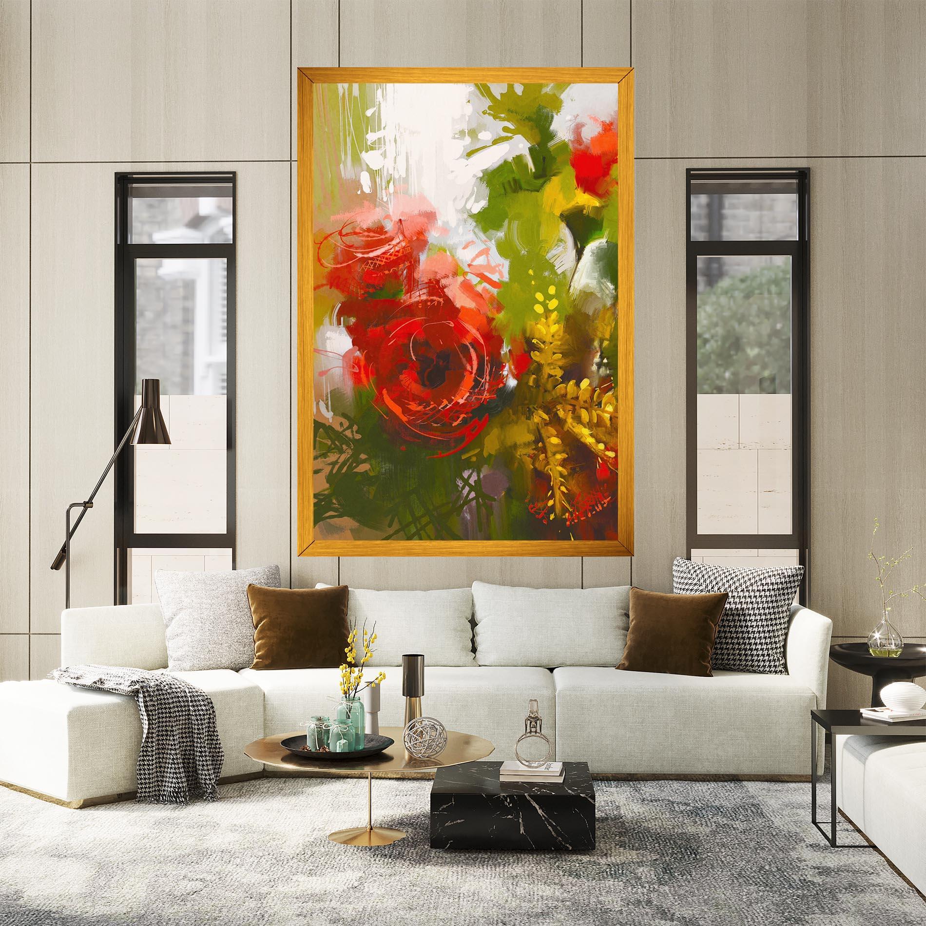 Tablou Canvas Red Rose Painting mockup 2
