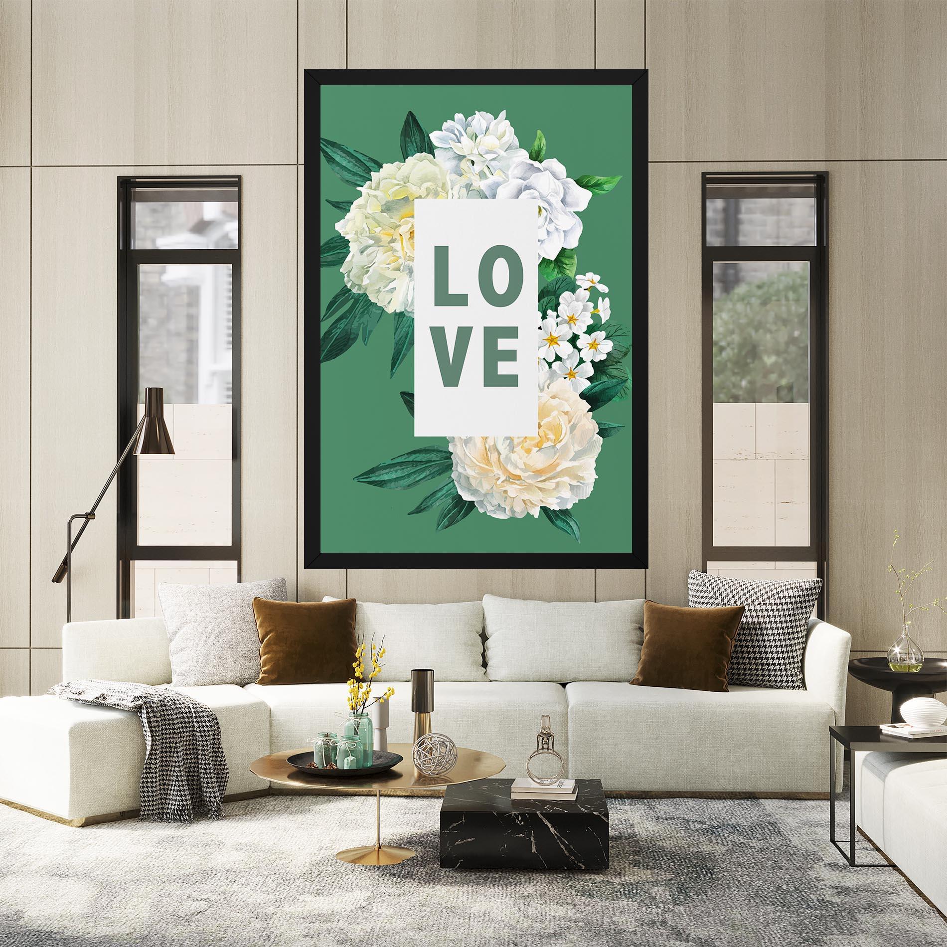 Tablou Canvas Love Green Rose mockup 2