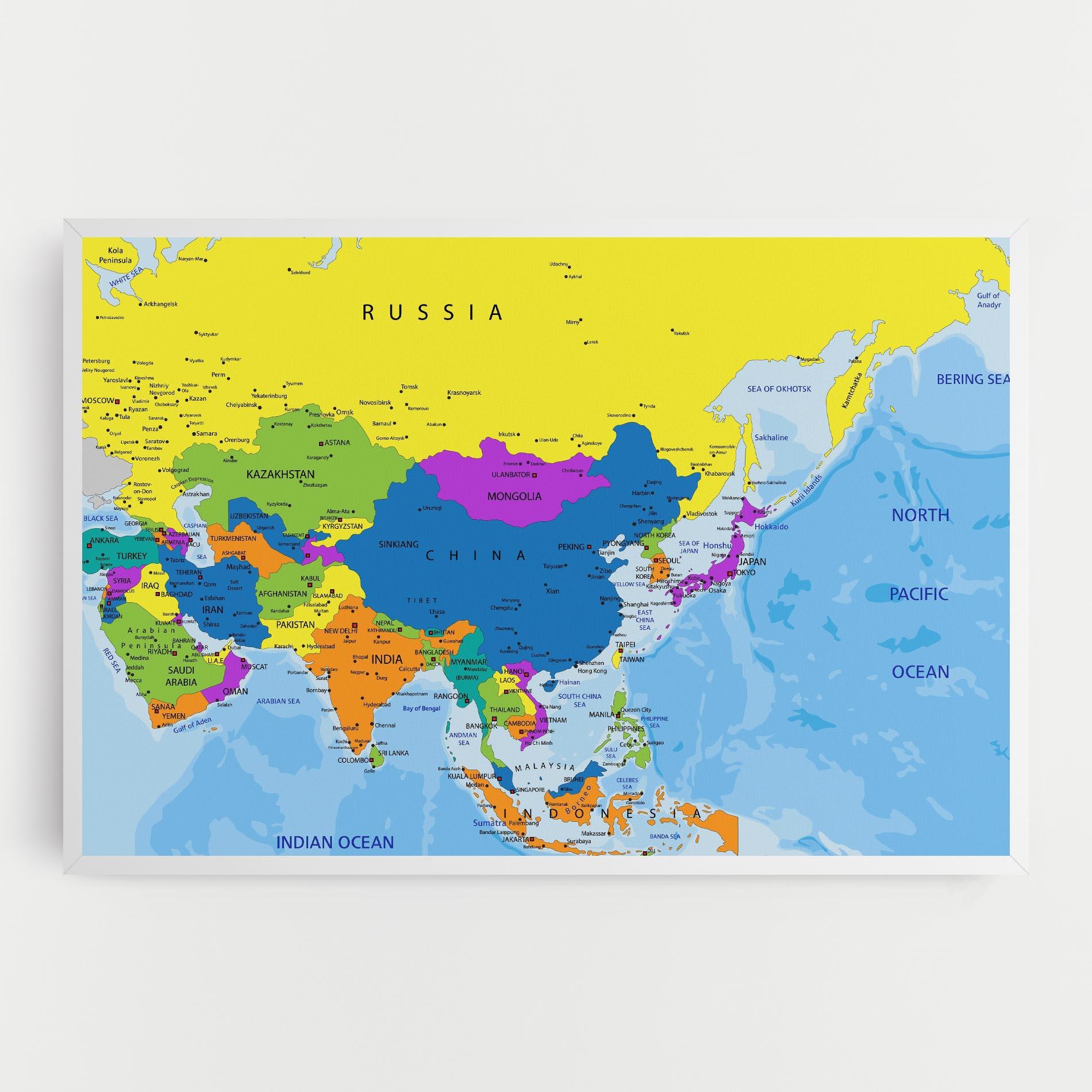 Tablou Canvas Asia Color Map mockup 0