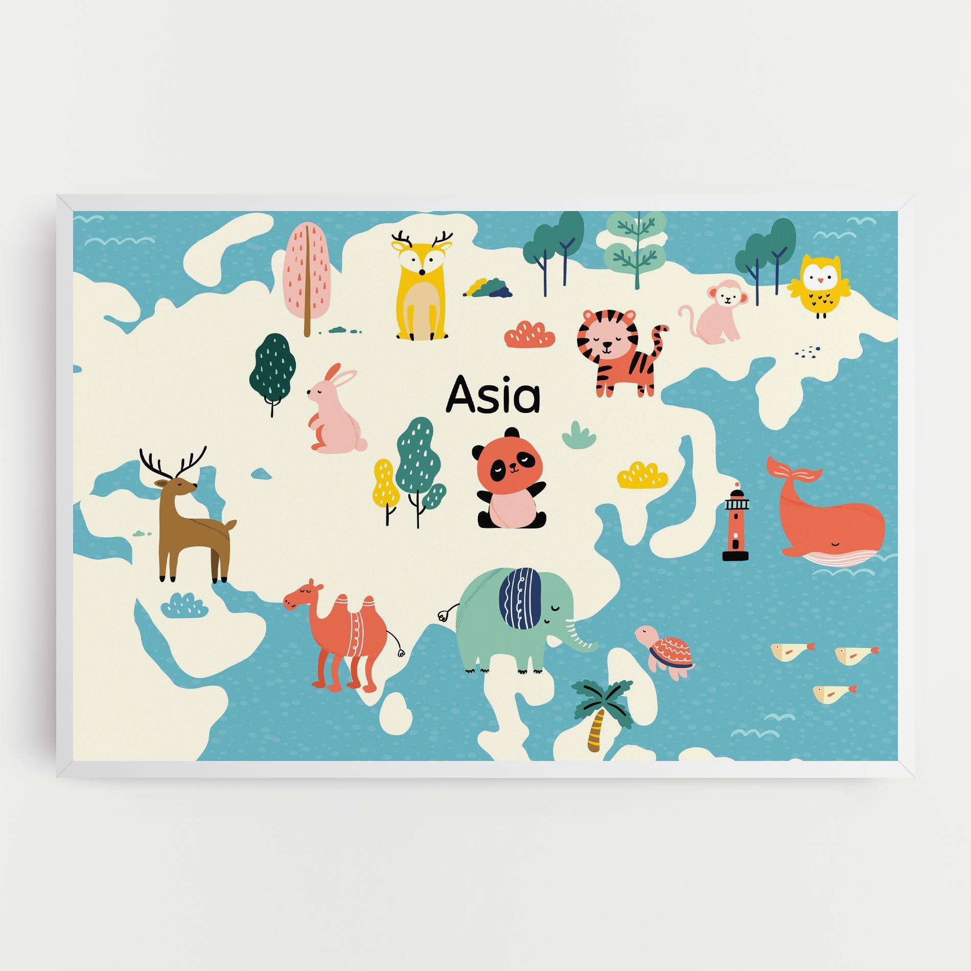 Tablou Canvas Asia Cute Map mockup 0