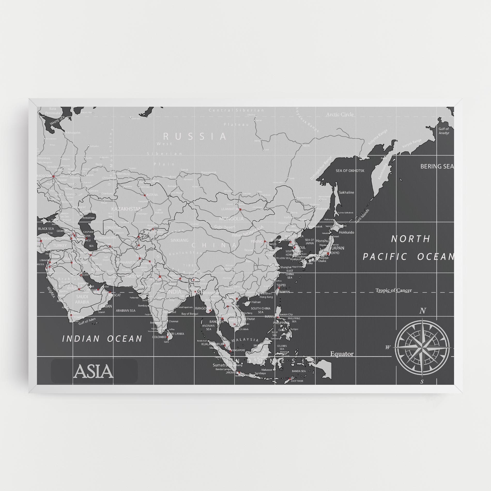 Tablou Canvas Asia Minimal Map mockup 0