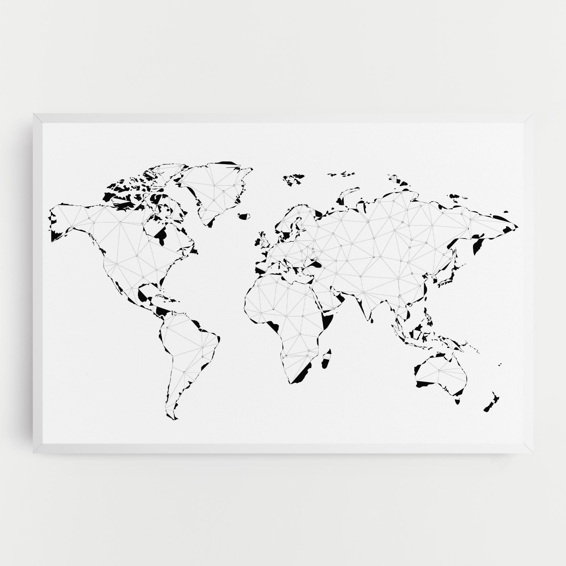 Tablou Canvas Black Line Map mockup 0