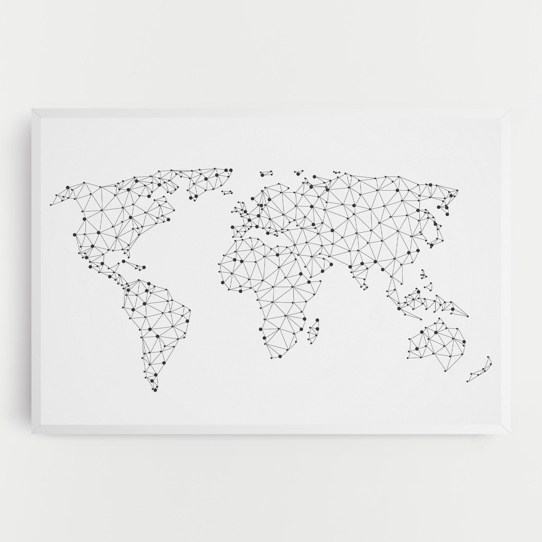 Tablou Canvas Black Map Line mockup 0