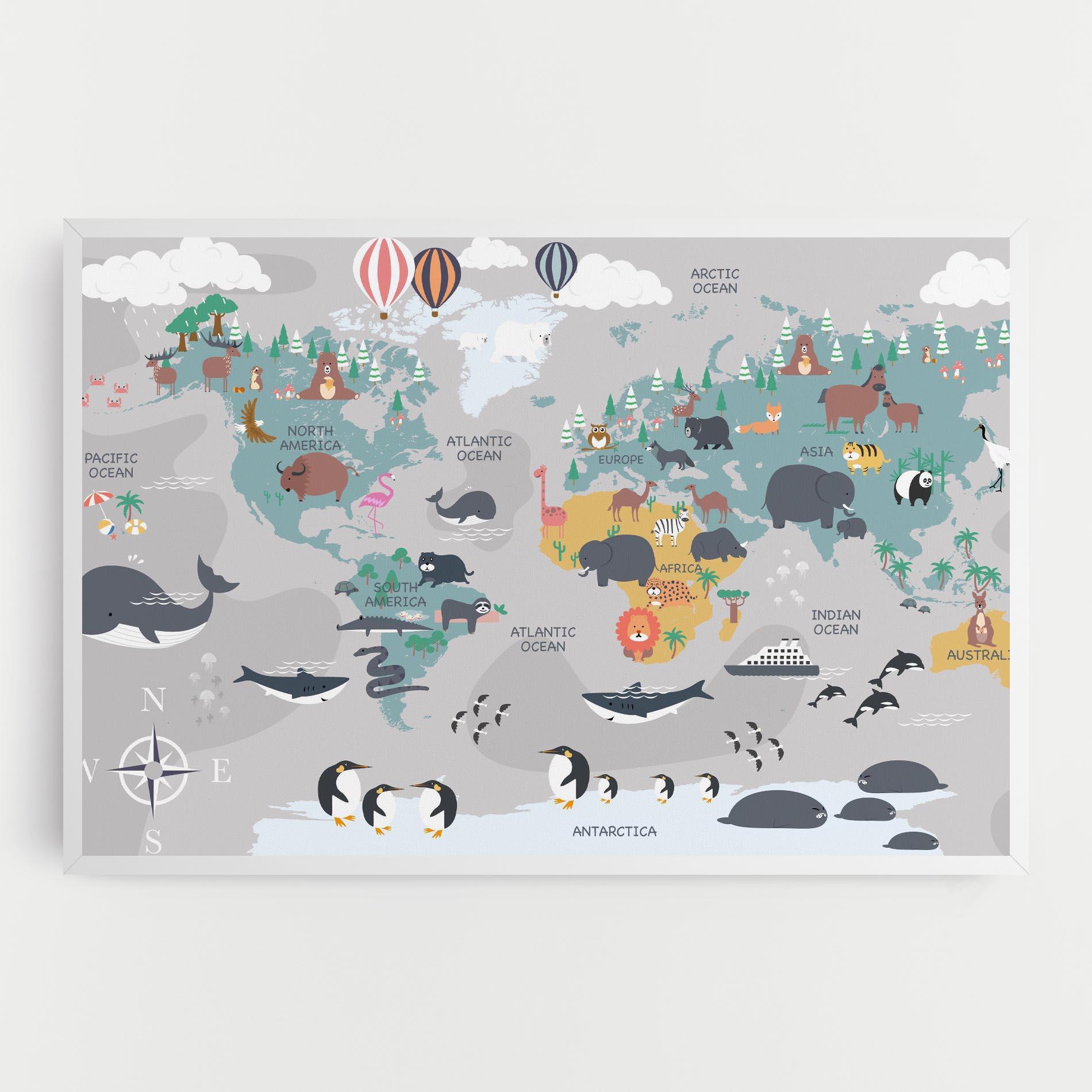 Tablou Canvas Cute Kids Map mockup 0