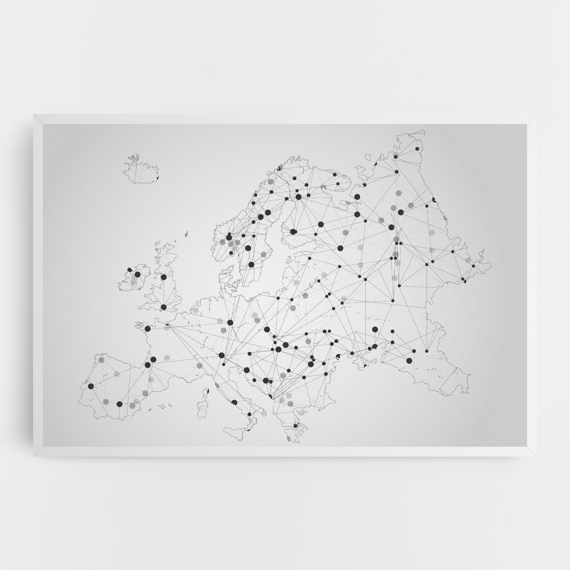 Tablou Canvas Europe Line Map mockup 0