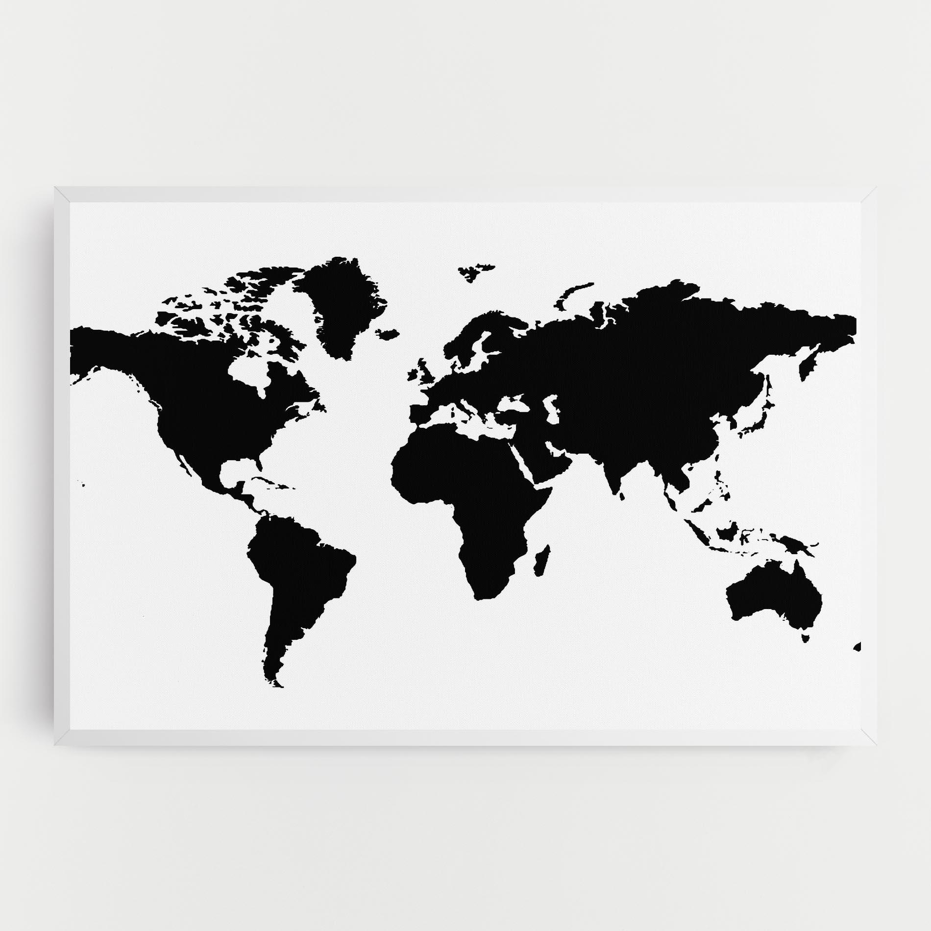 Tablou Canvas Global Black Map mockup 0