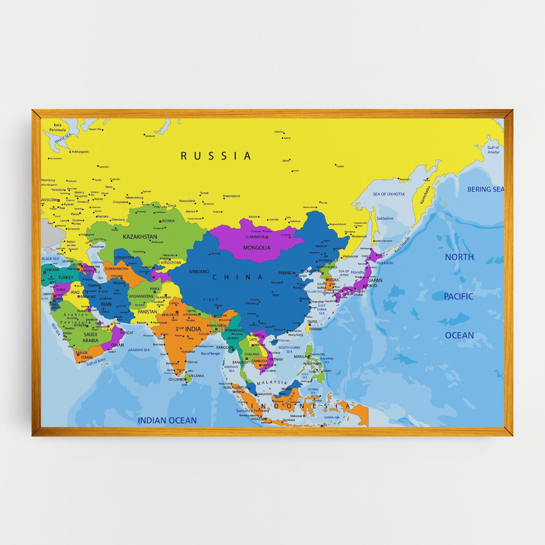 Tablou Canvas Asia Color Map mockup 0