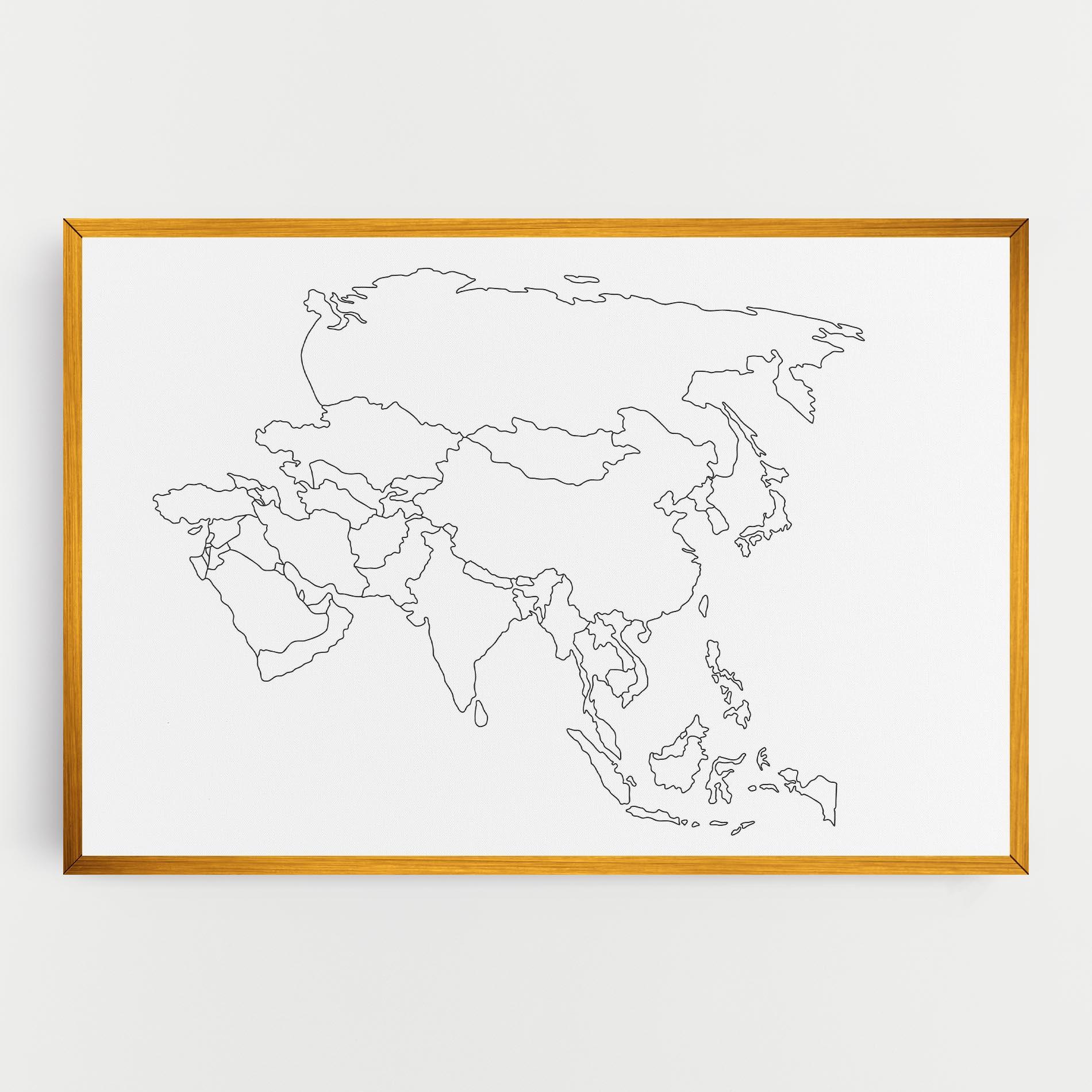 Tablou Canvas Asia Map Line mockup 0