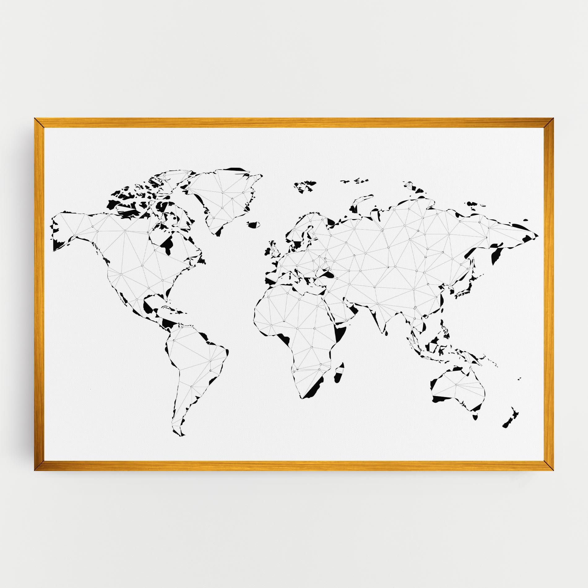 Tablou Canvas Black Line Map mockup 0