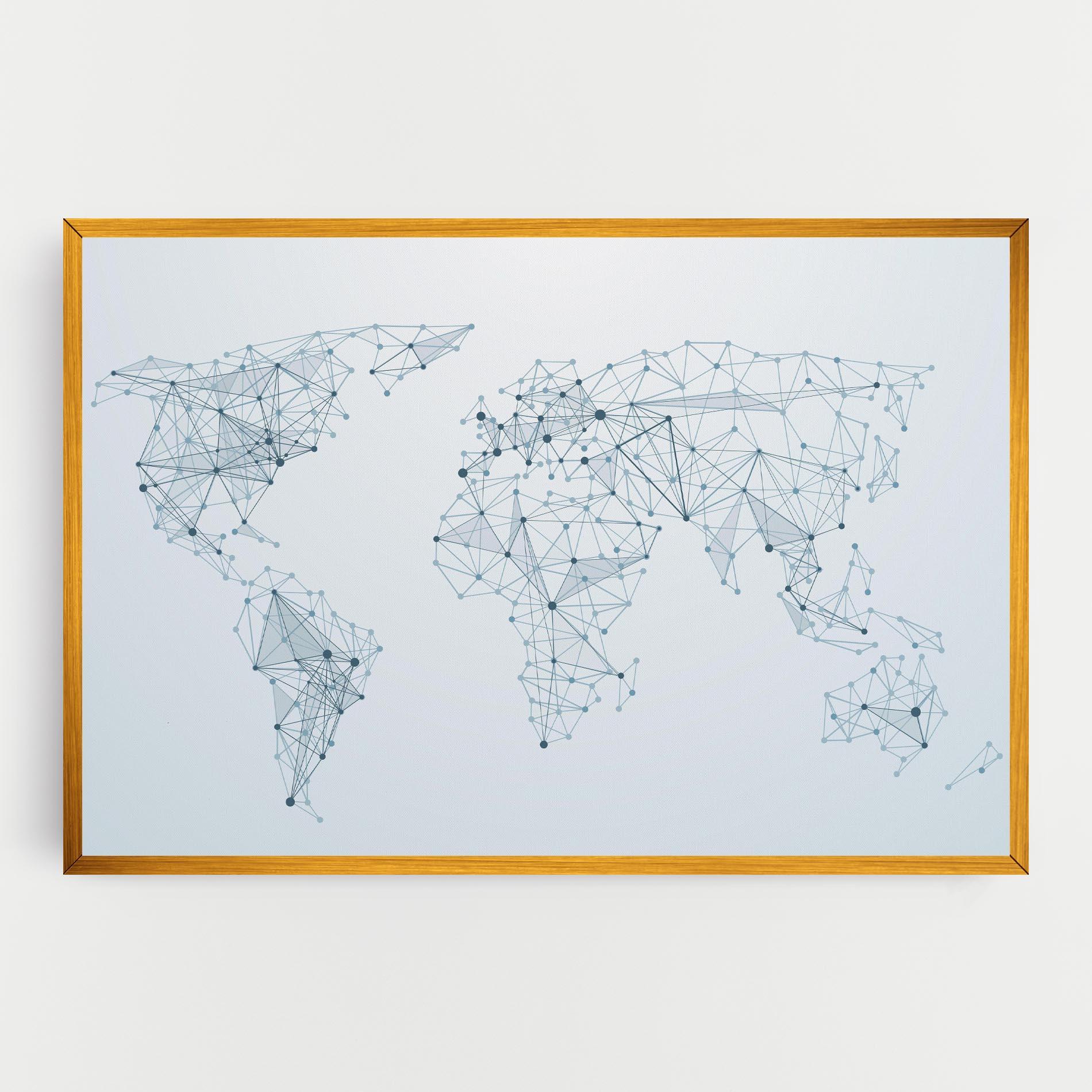 Tablou Canvas Blue Line Map mockup 0