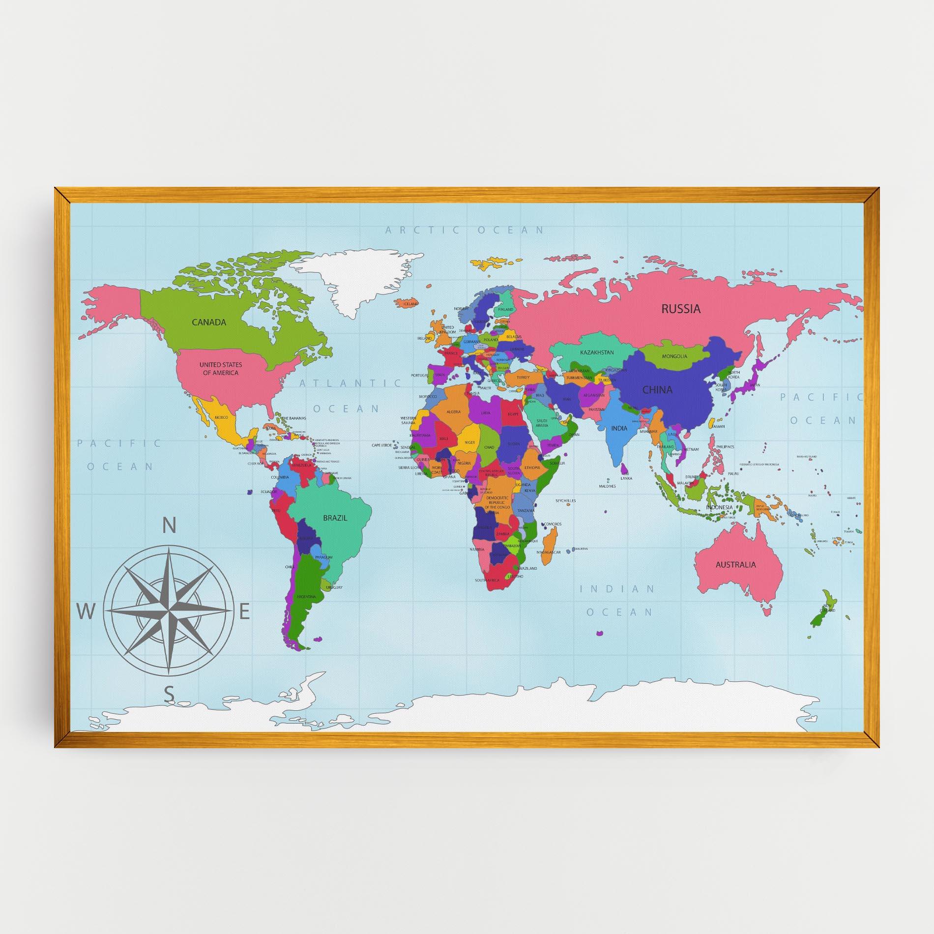 Tablou Canvas Colorful Continents mockup 0