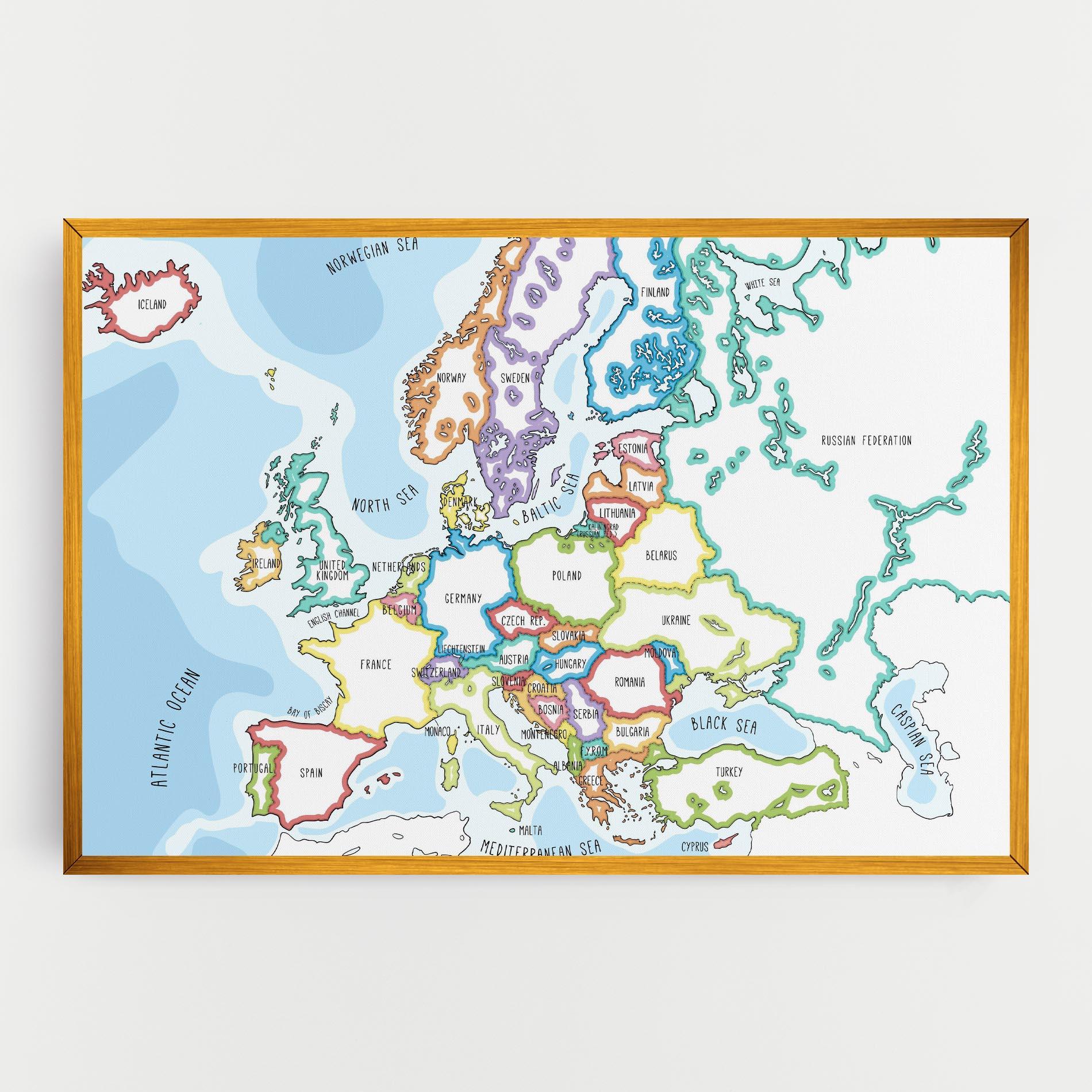 Tablou Canvas Europe Map mockup 0