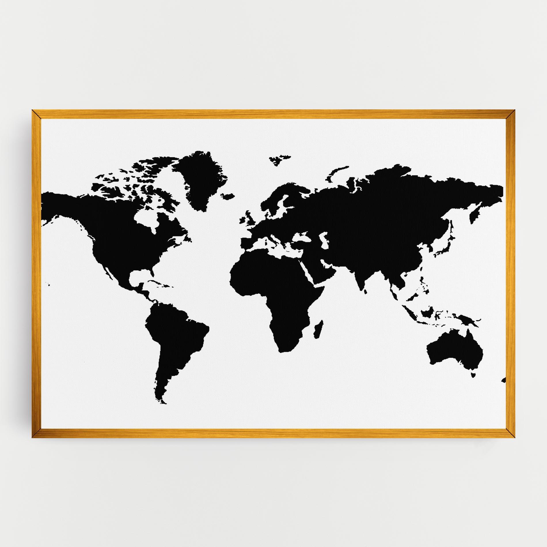Tablou Canvas Global Black Map mockup 0