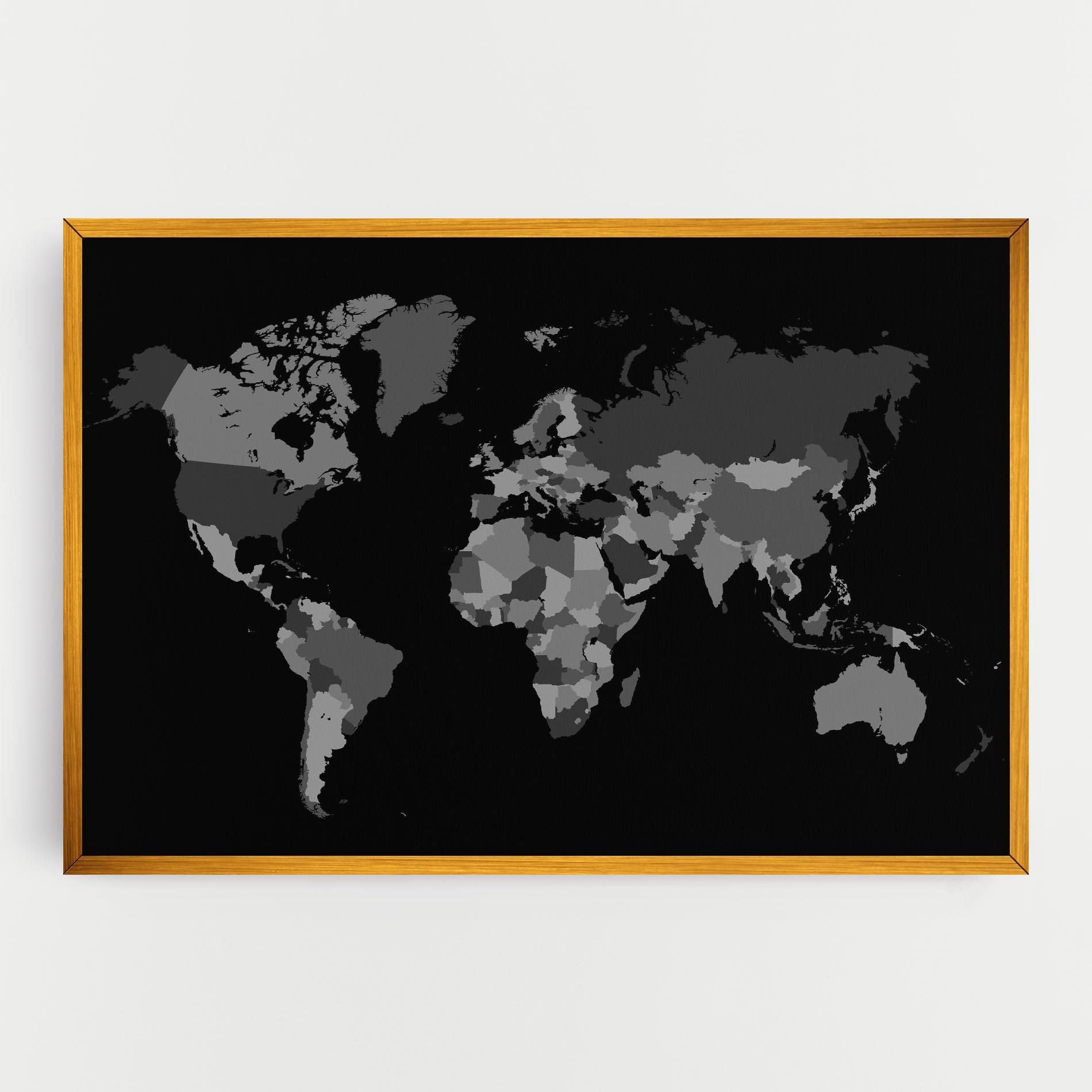 Tablou Canvas Grey Map World mockup 0