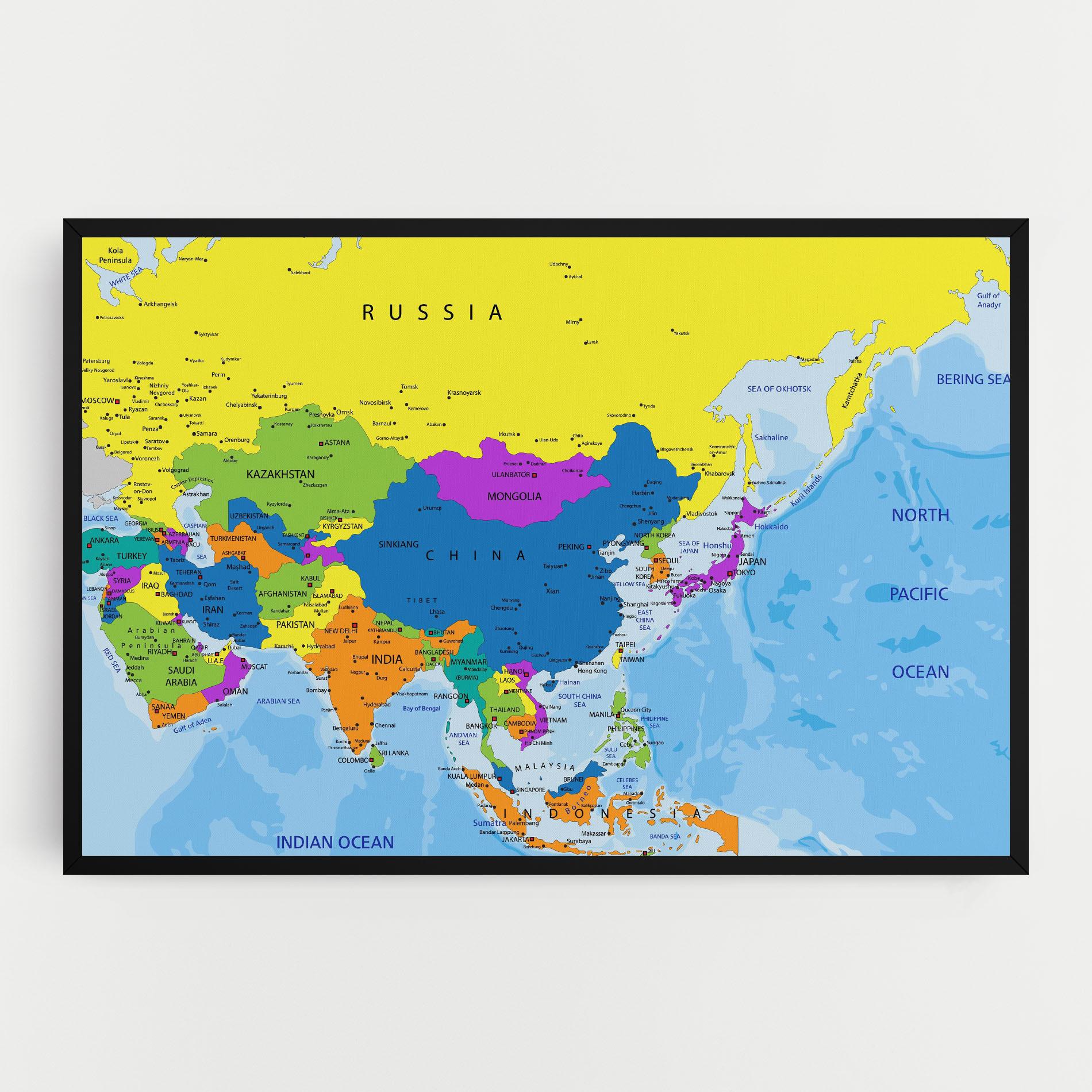Tablou Canvas Asia Color Map mockup 0