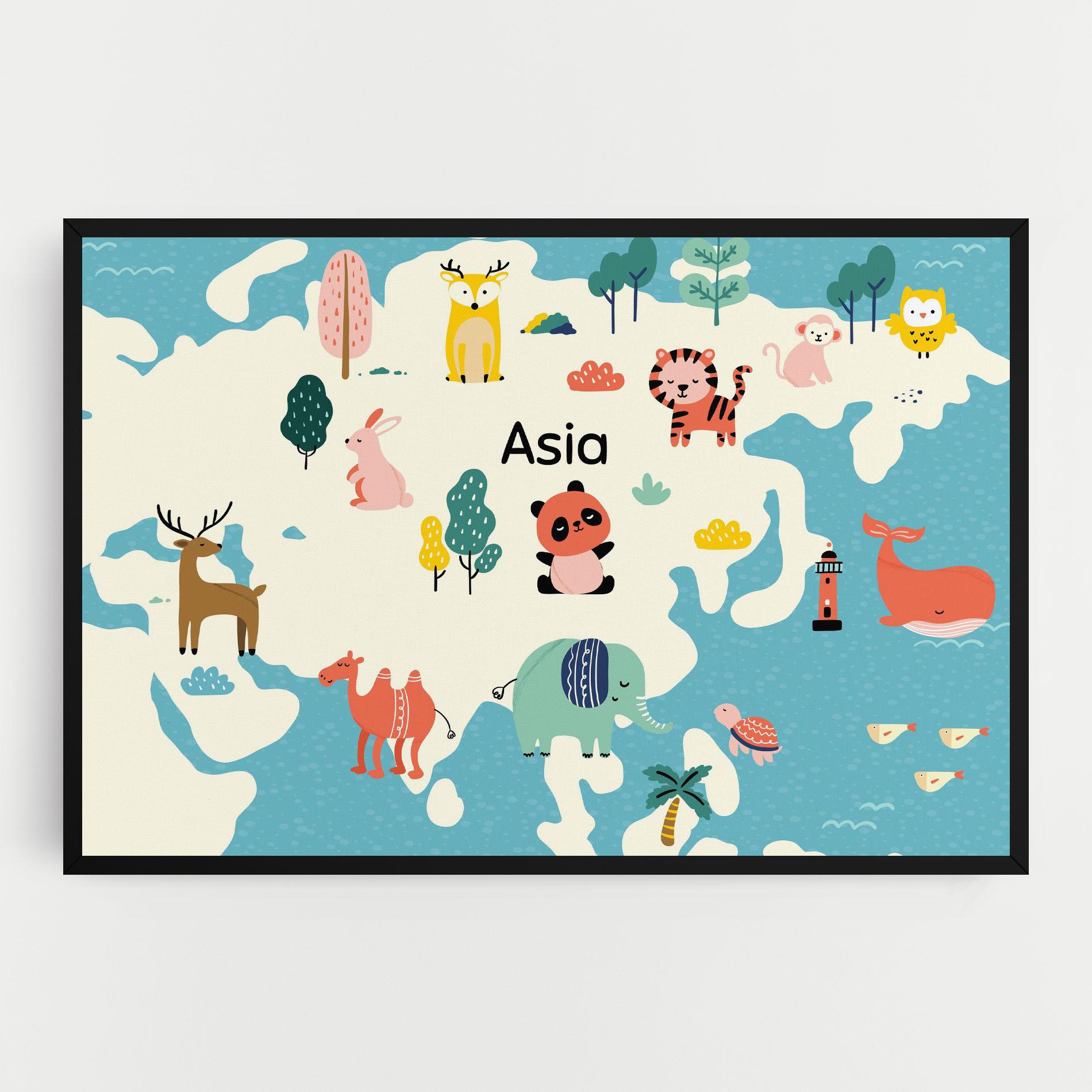 Tablou Canvas Asia Cute Map mockup 0