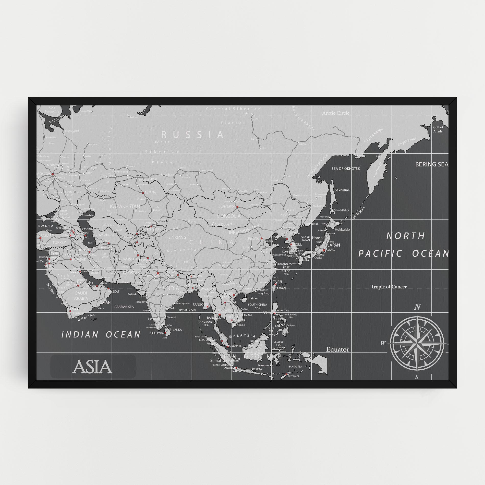 Tablou Canvas Asia Minimal Map mockup 0