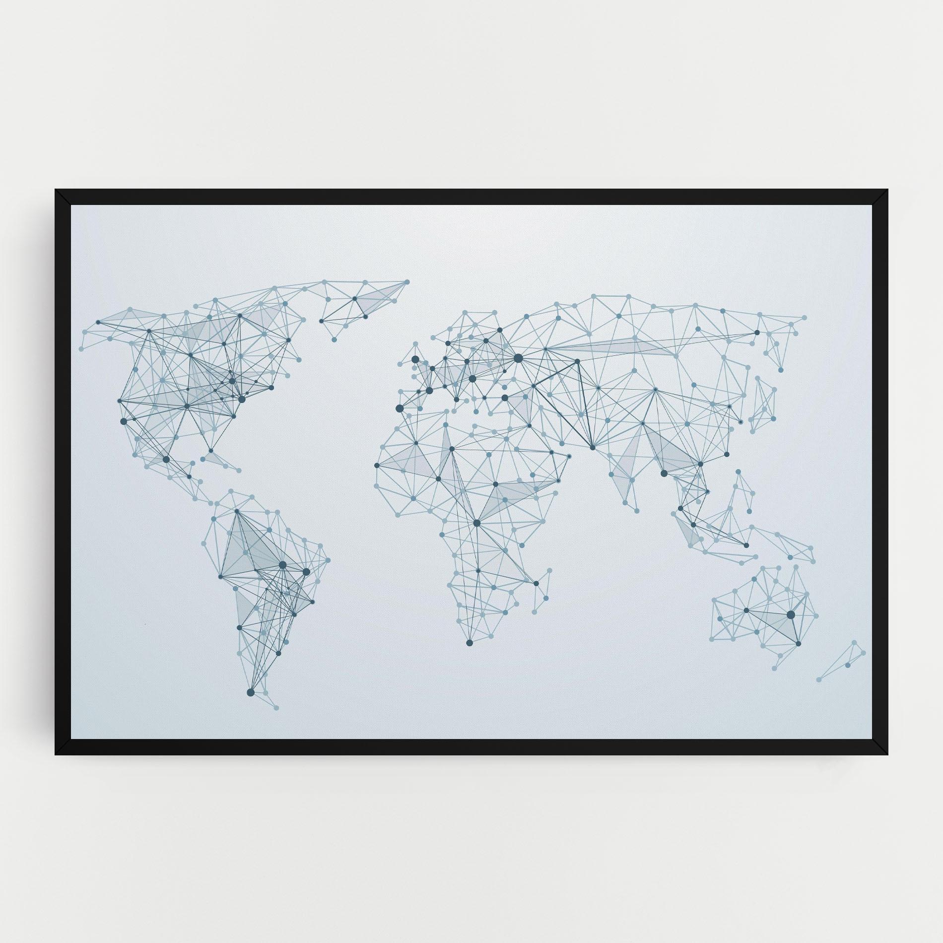 Tablou Canvas Blue Line Map mockup 0