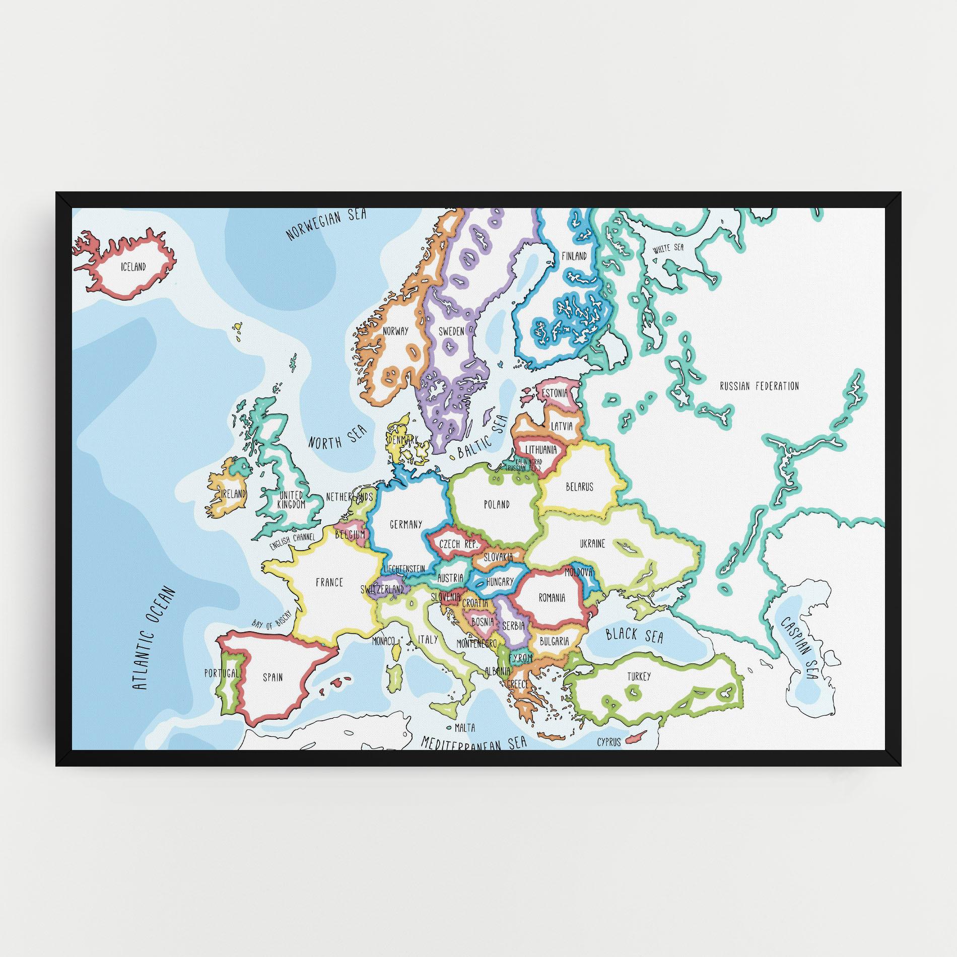 Tablou Canvas Europe Map mockup 0