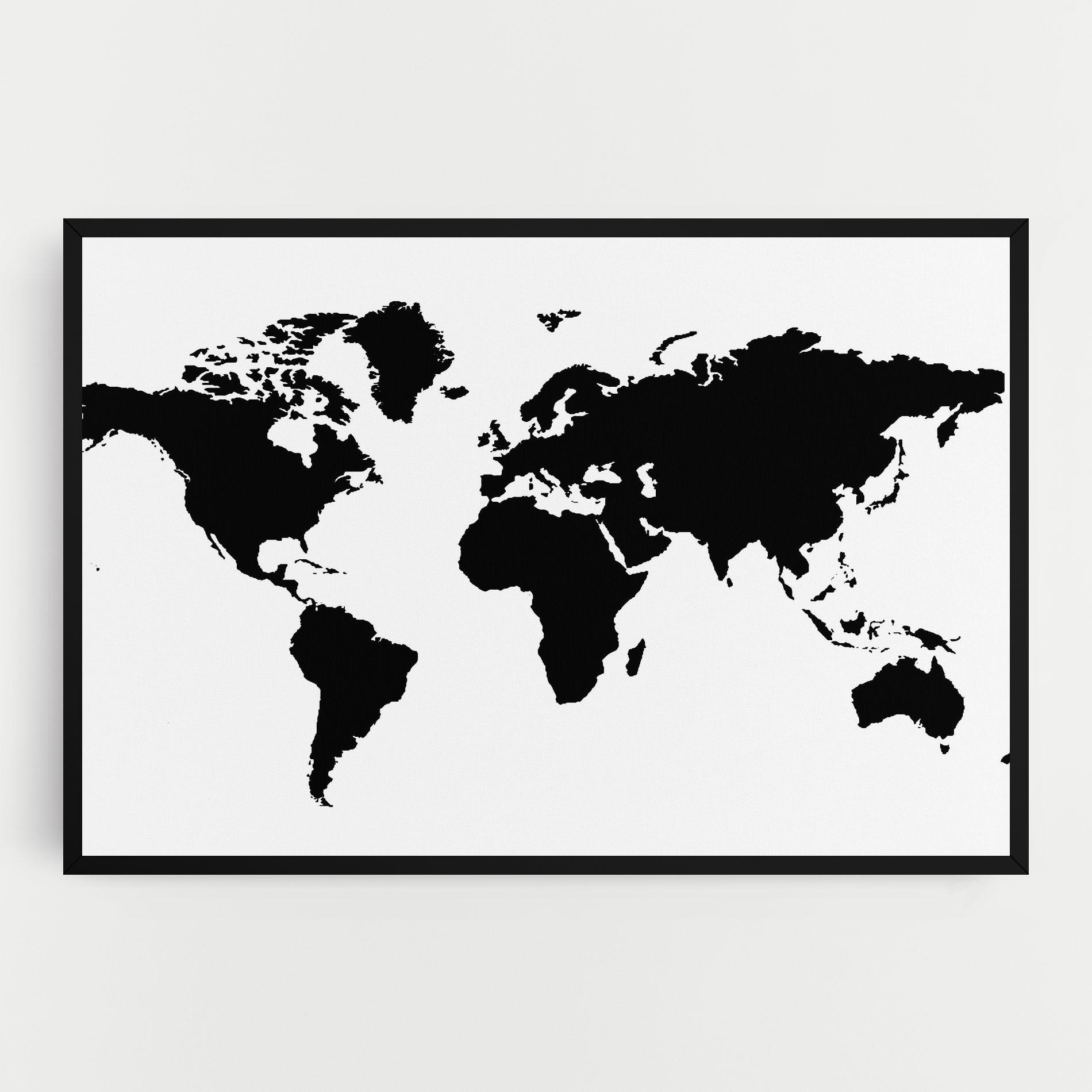 Tablou Canvas Global Black Map mockup 0