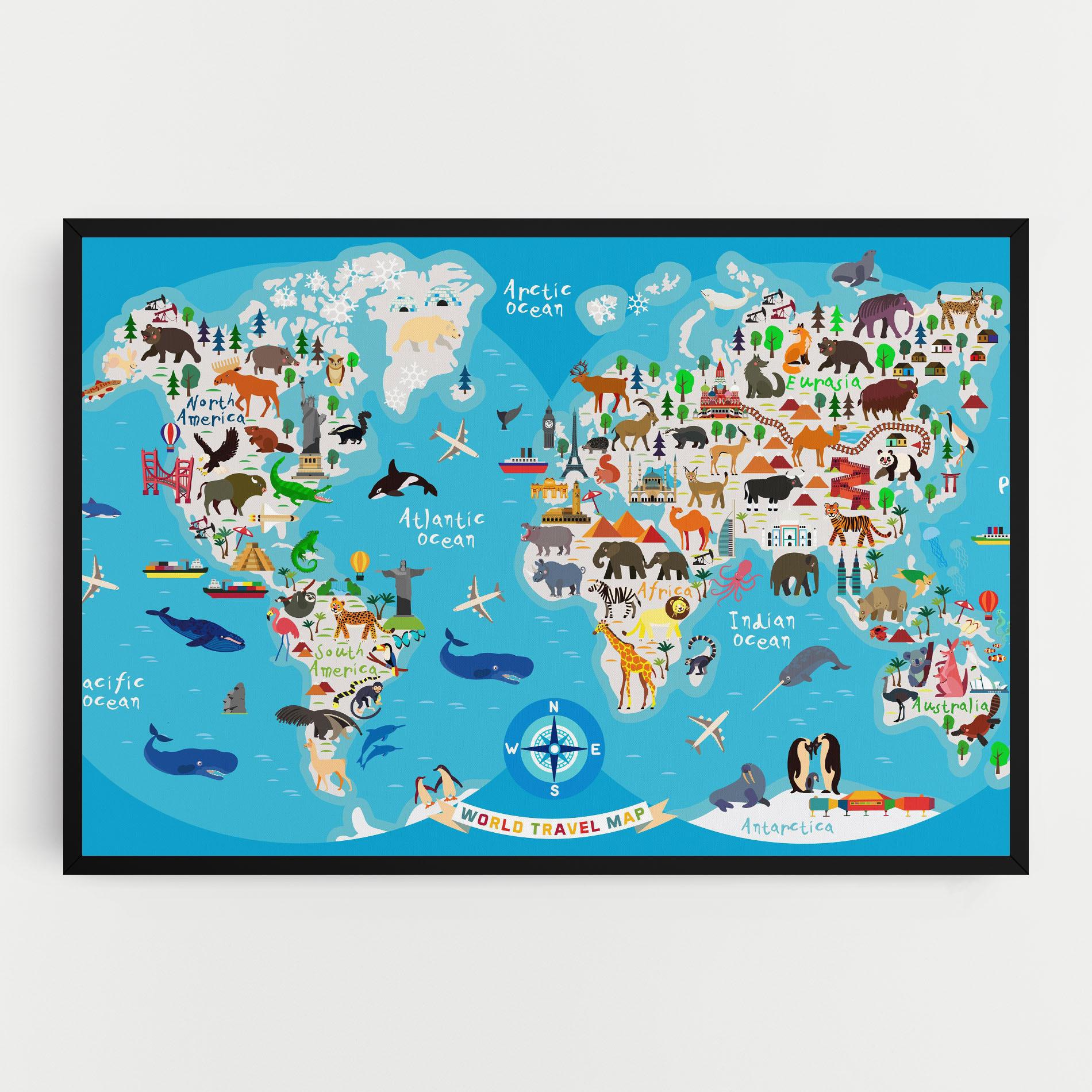 Tablou Canvas Travel Map mockup 0