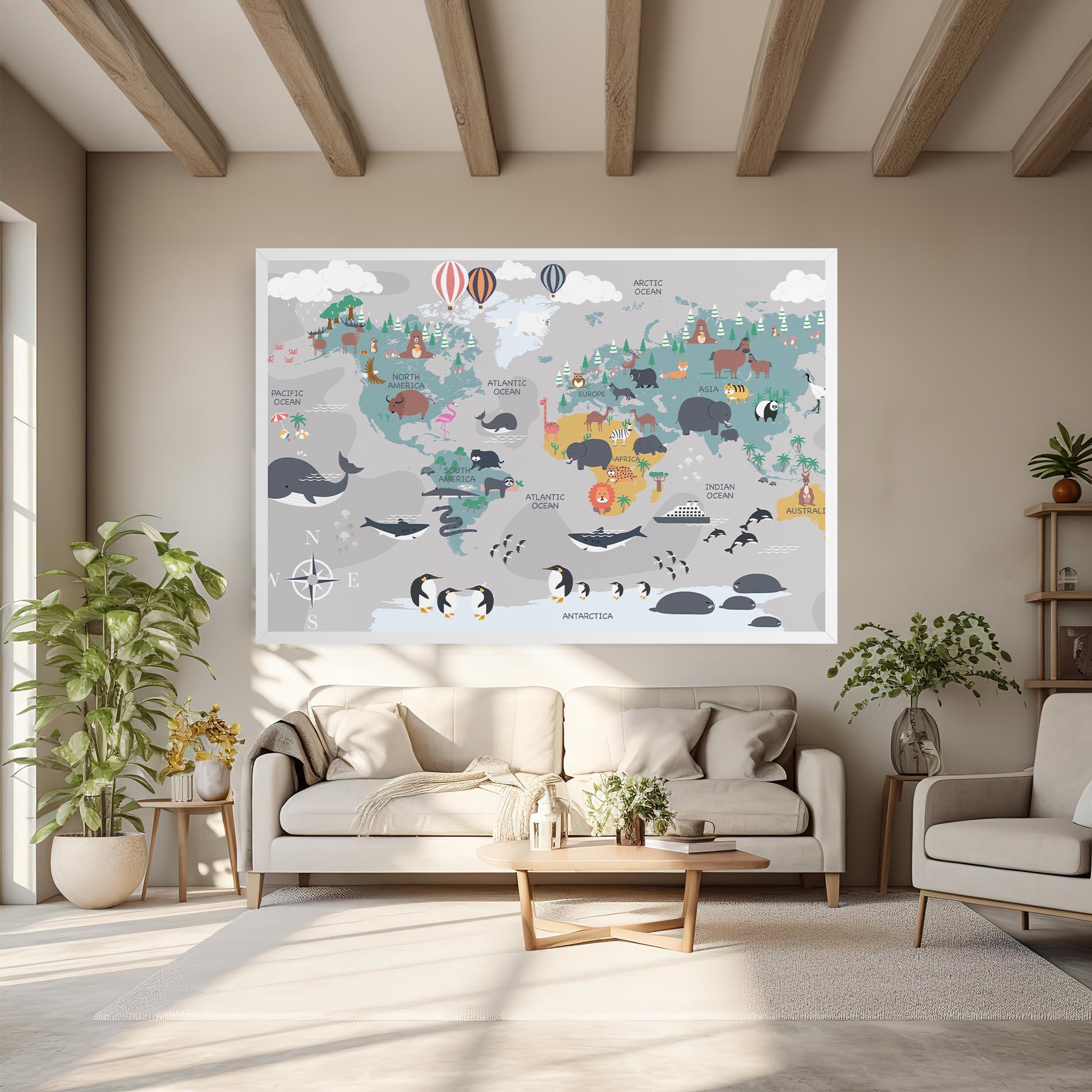 Tablou Canvas Cute Kids Map mockup 6