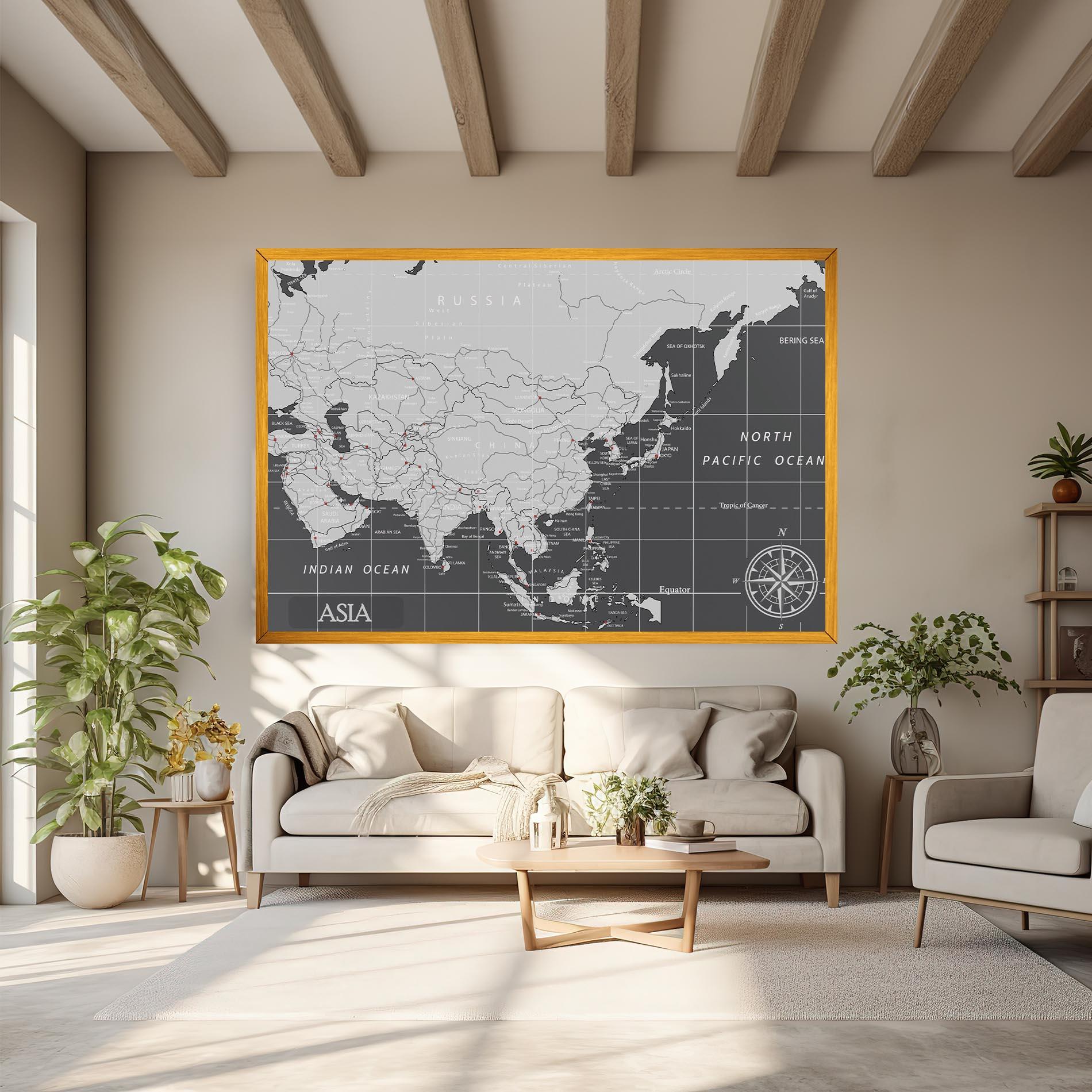 Tablou Canvas Asia Minimal Map mockup 6