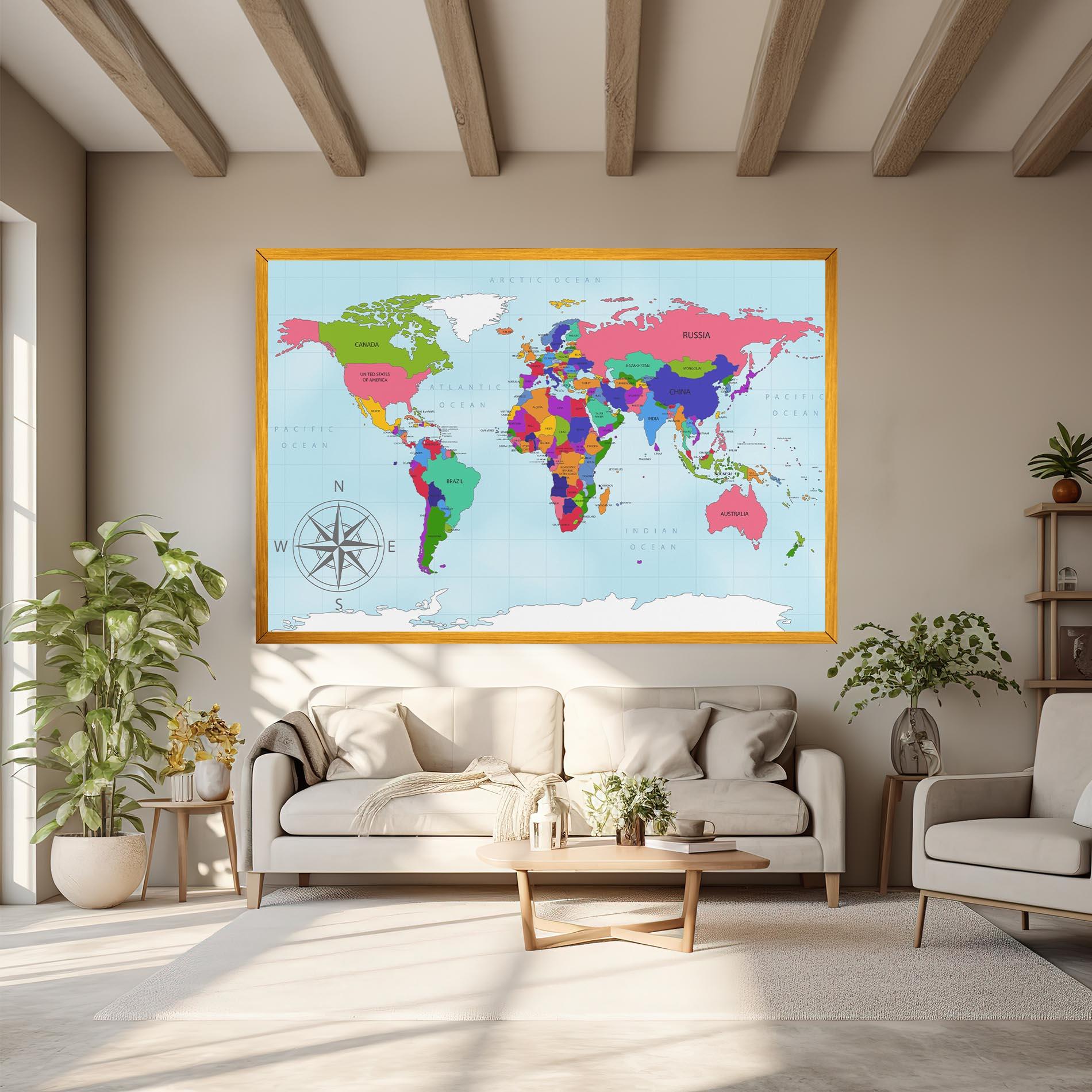 Tablou Canvas Colorful Continents mockup 6