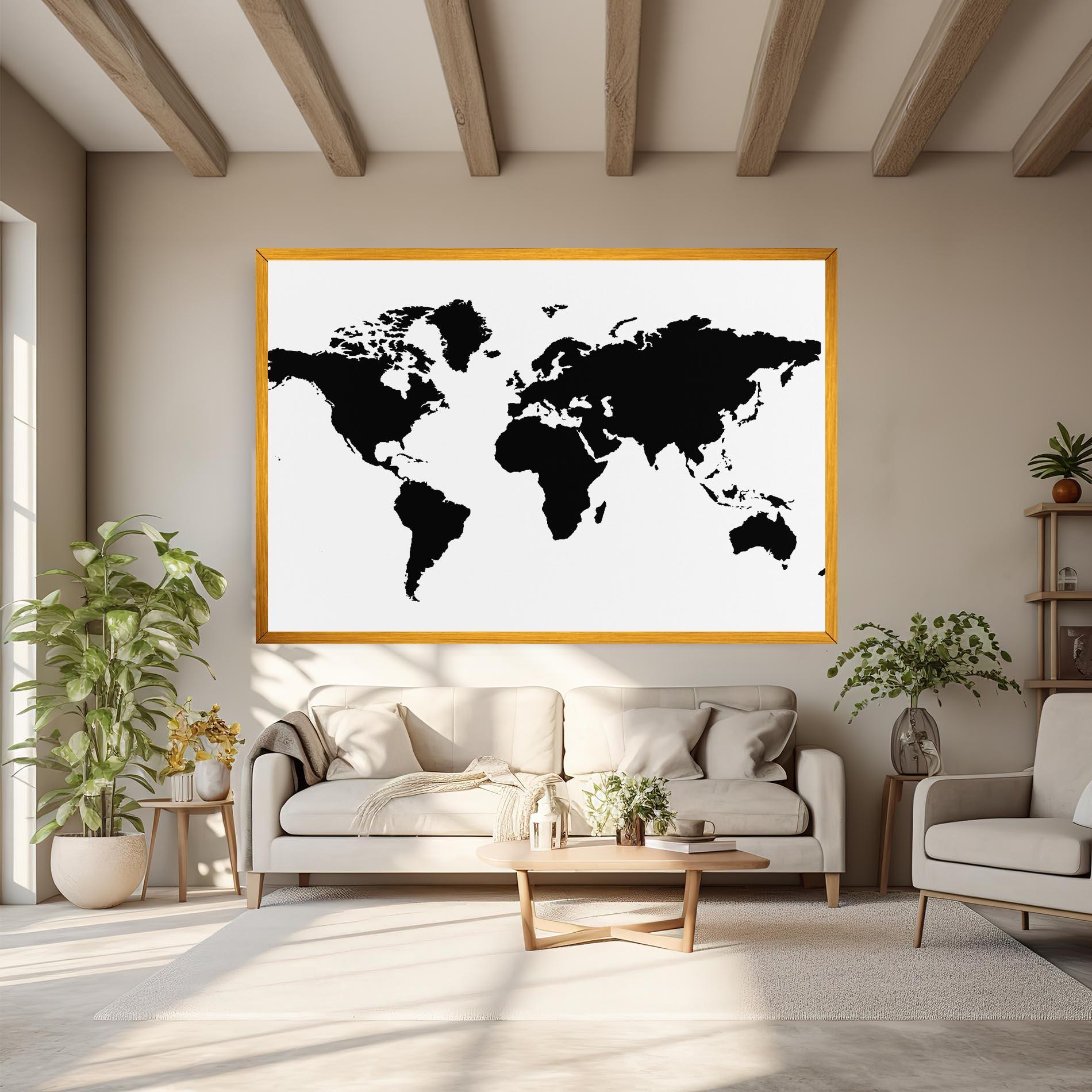 Tablou Canvas Global Black Map mockup 6