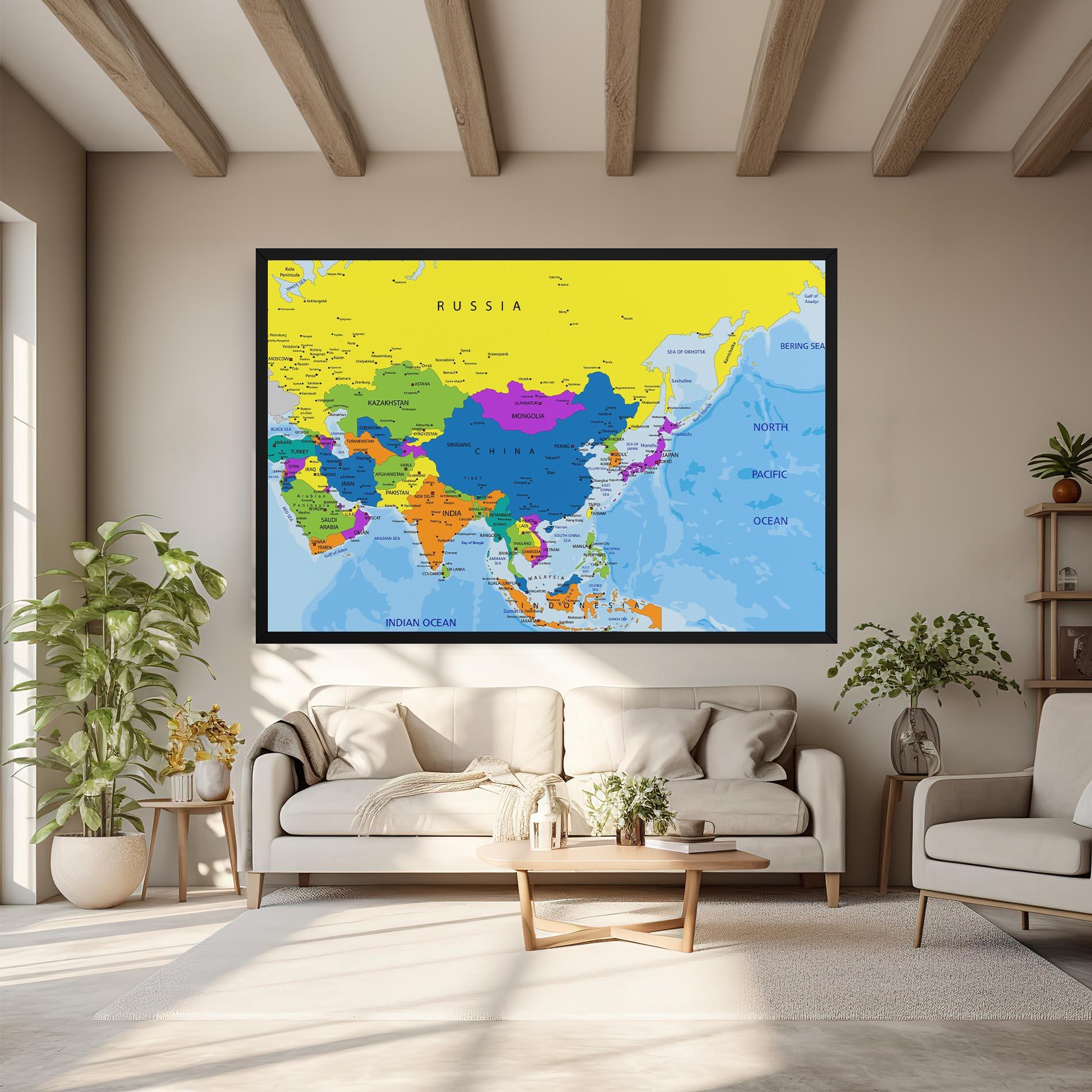 Tablou Canvas Asia Color Map mockup 6