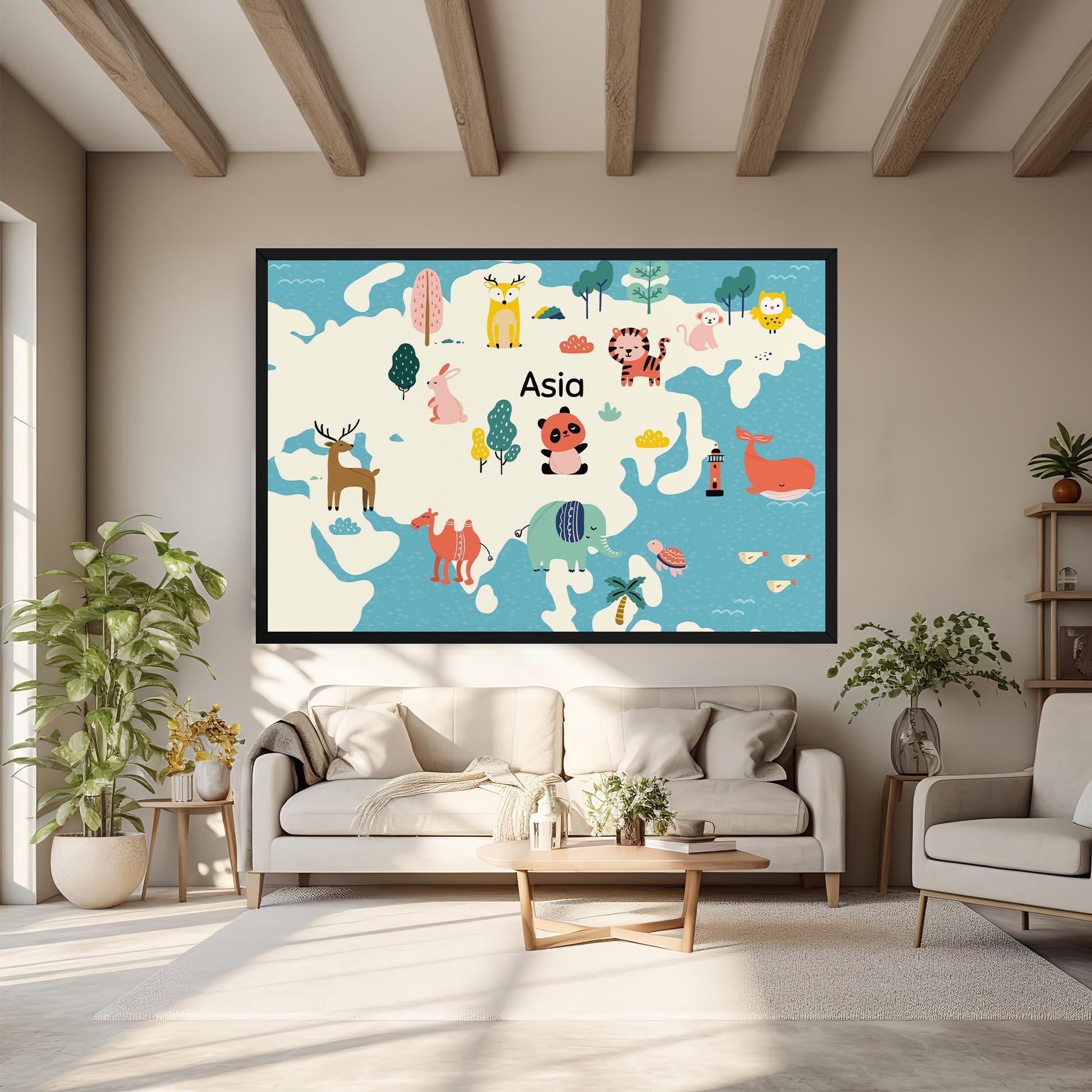 Tablou Canvas Asia Cute Map mockup 6