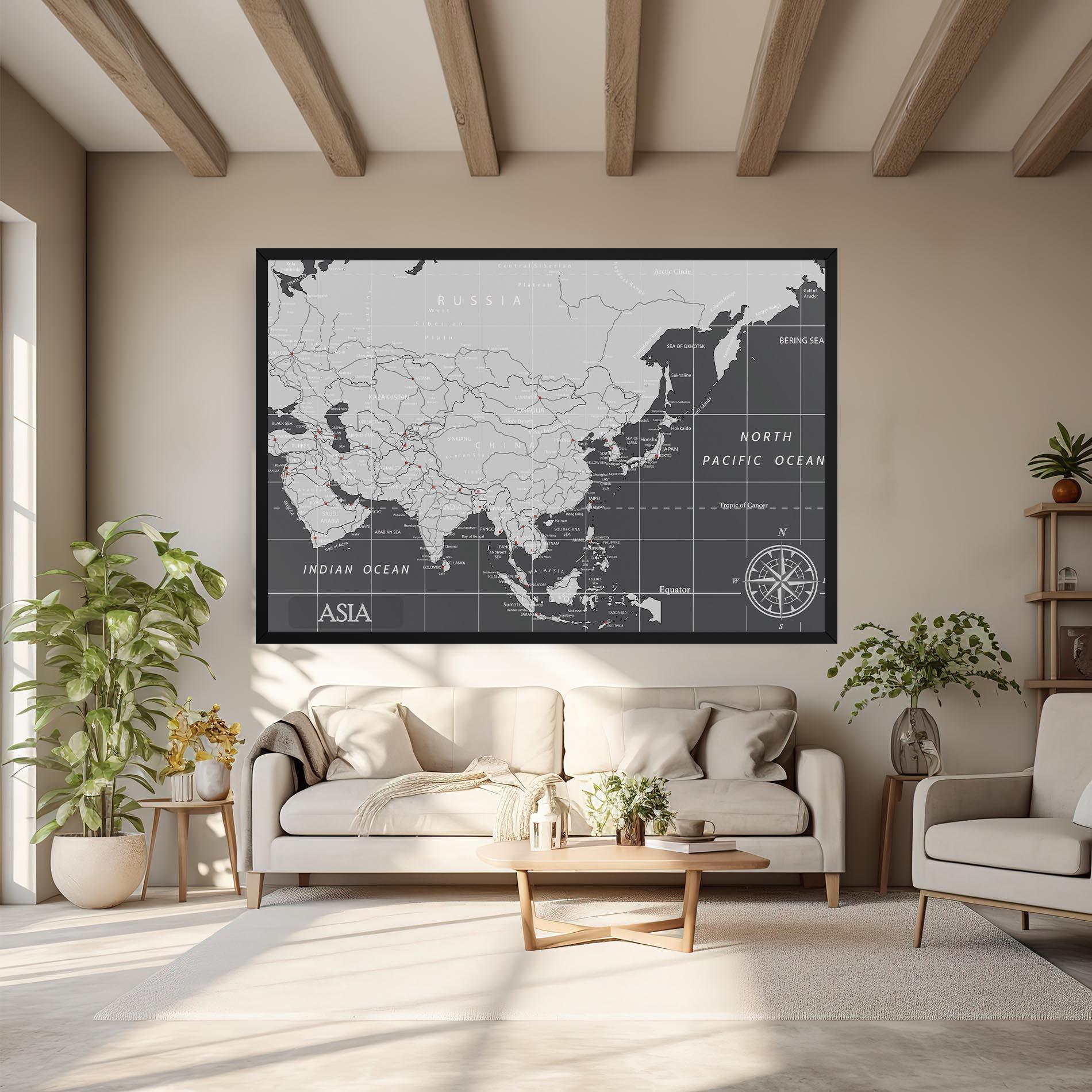 Tablou Canvas Asia Minimal Map mockup 6